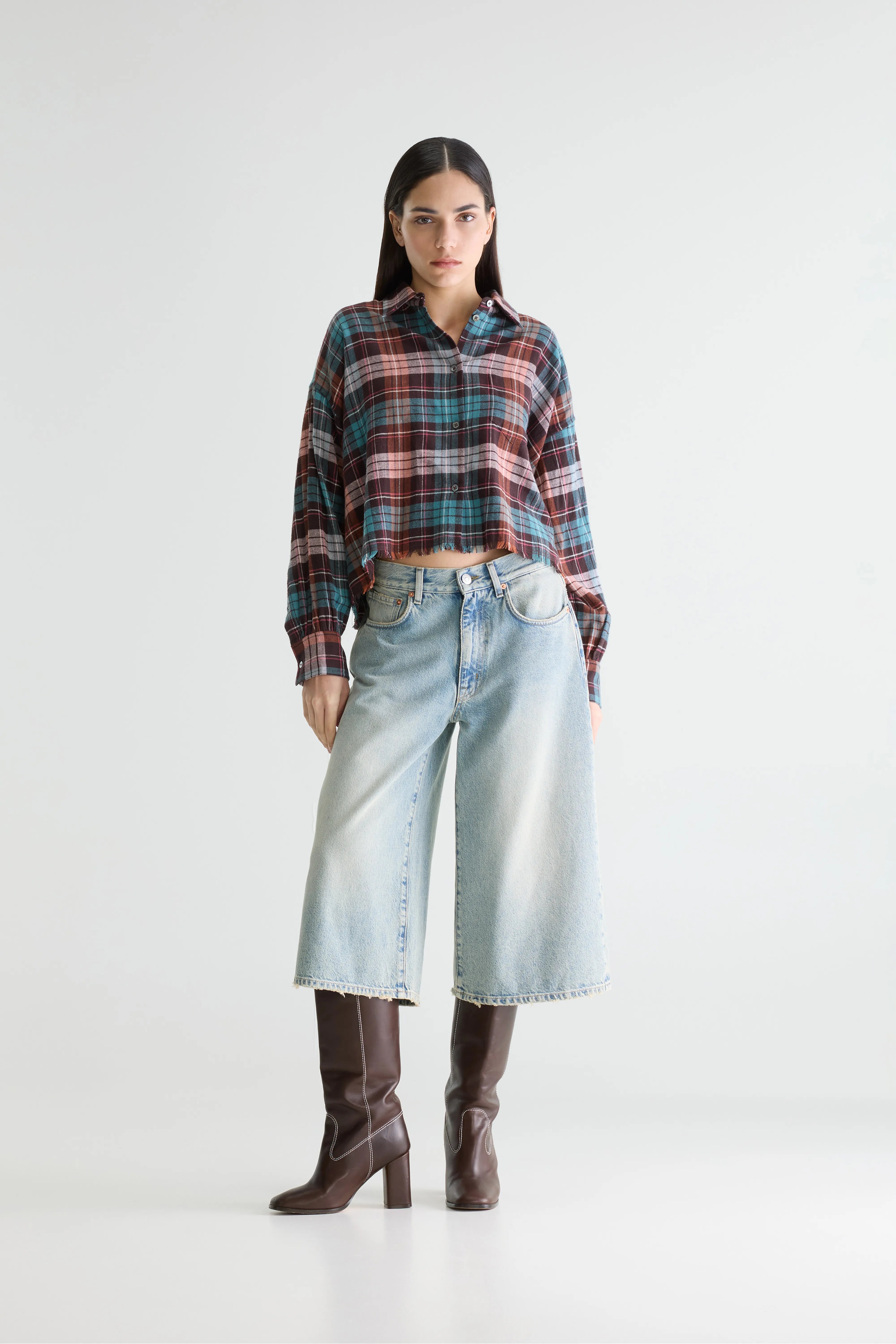 Kraft cropped hemd (261 / W / CHECK A)