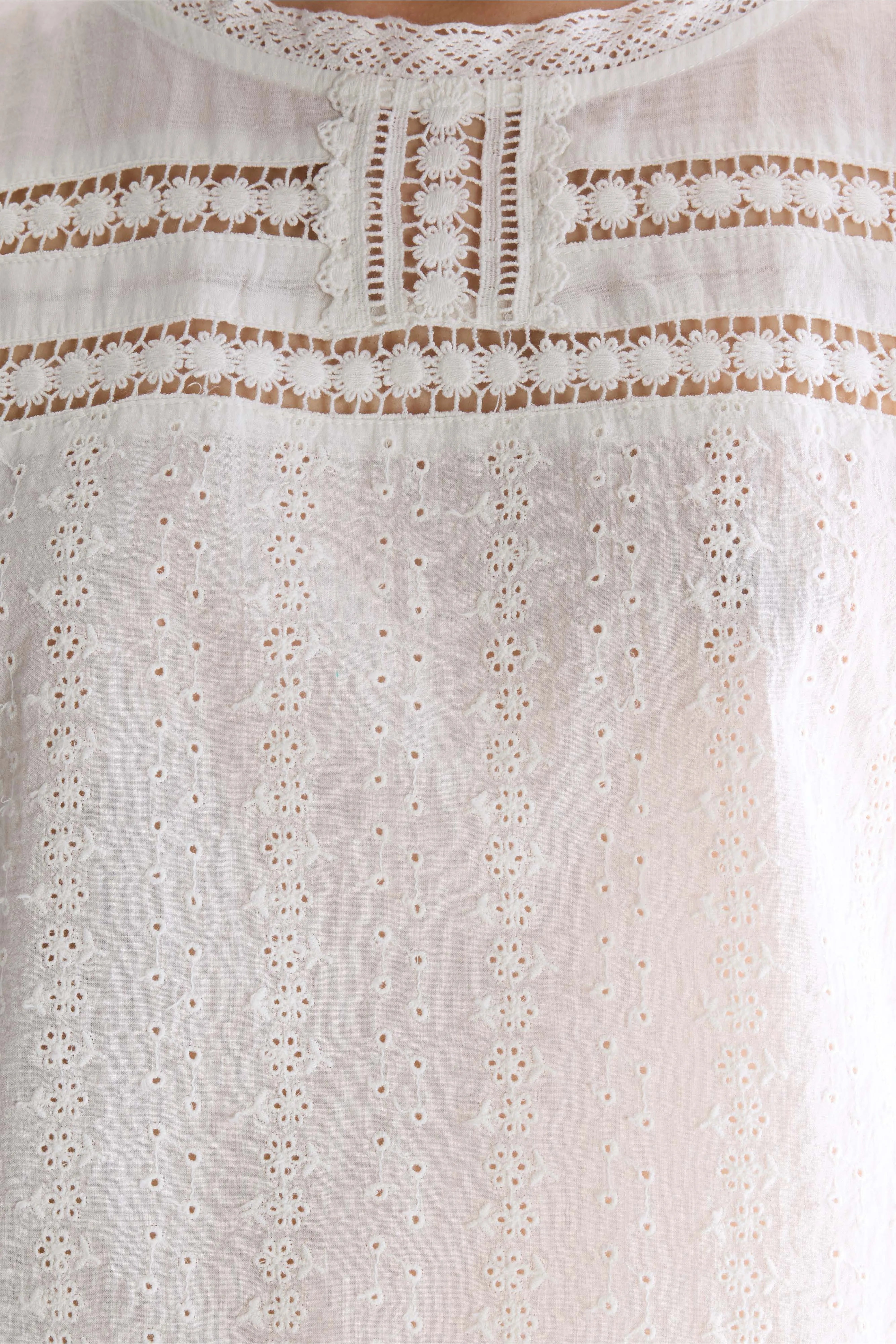 Donna geborduurde blouse (261 / W / WHITE)