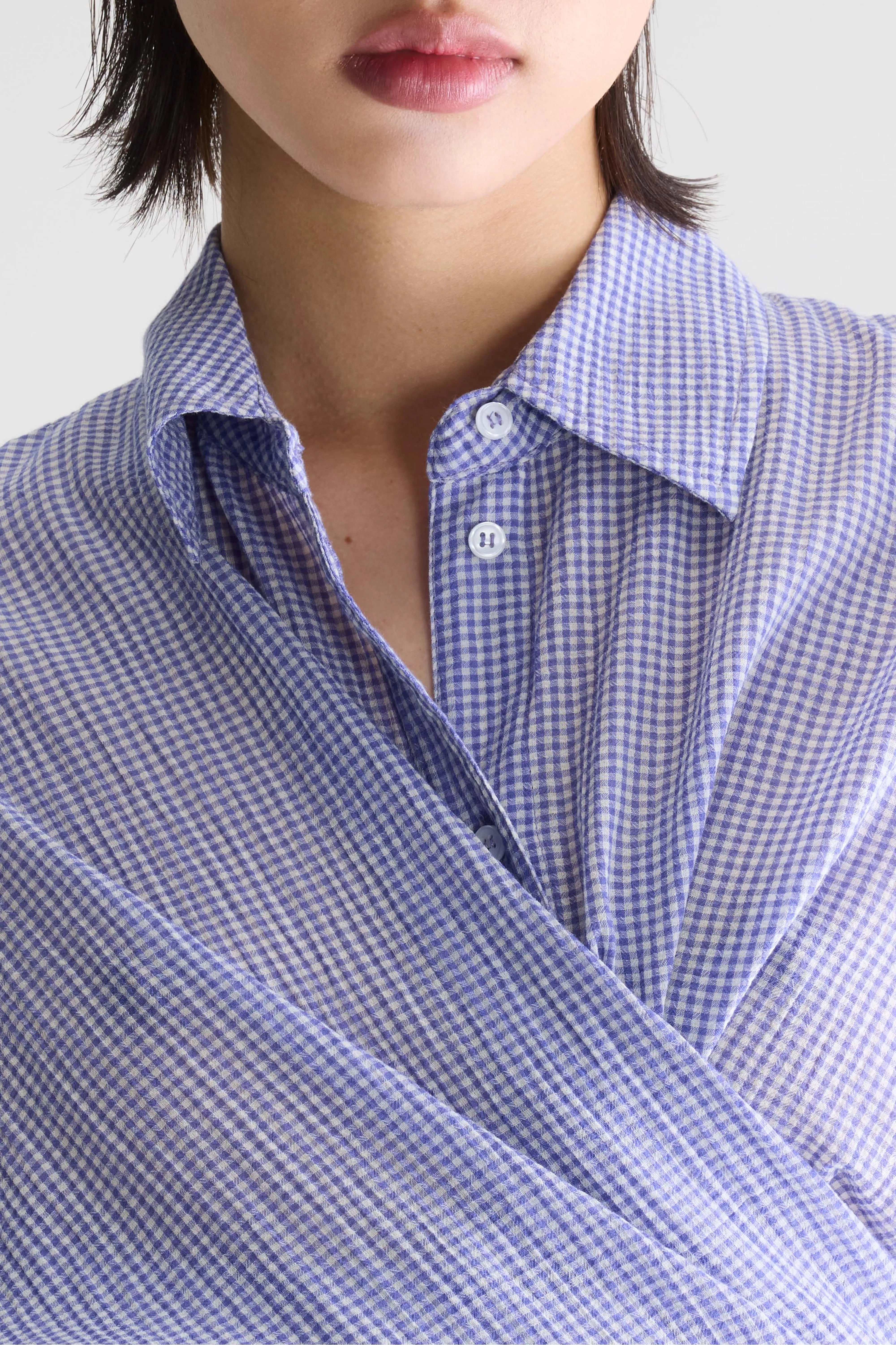 Coral blouse met strik (261 / W / CHECK A)