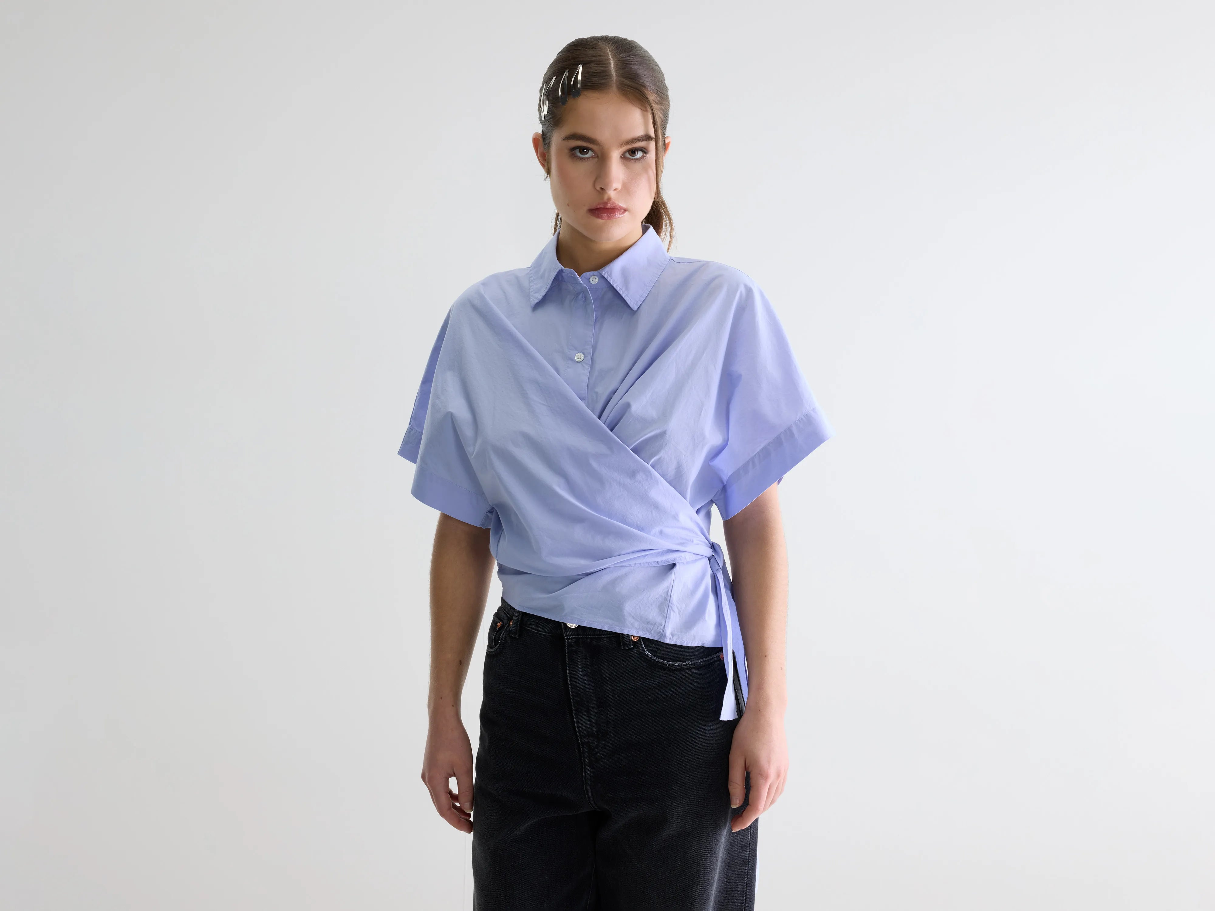 Coral blouse met strik (261 / W / LAVENDER)