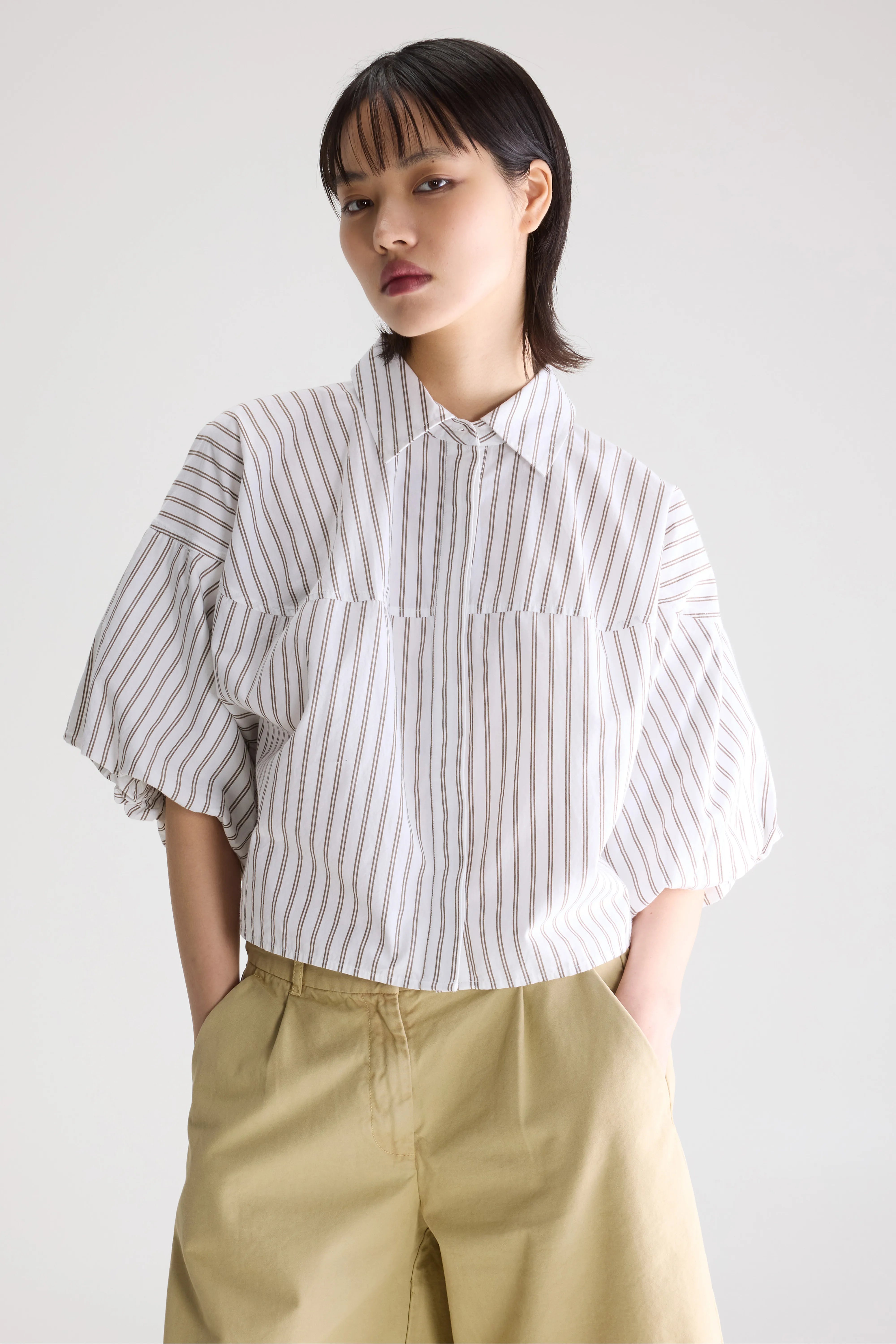 Cassy balloon shirt (261 / W / STRIPE A)