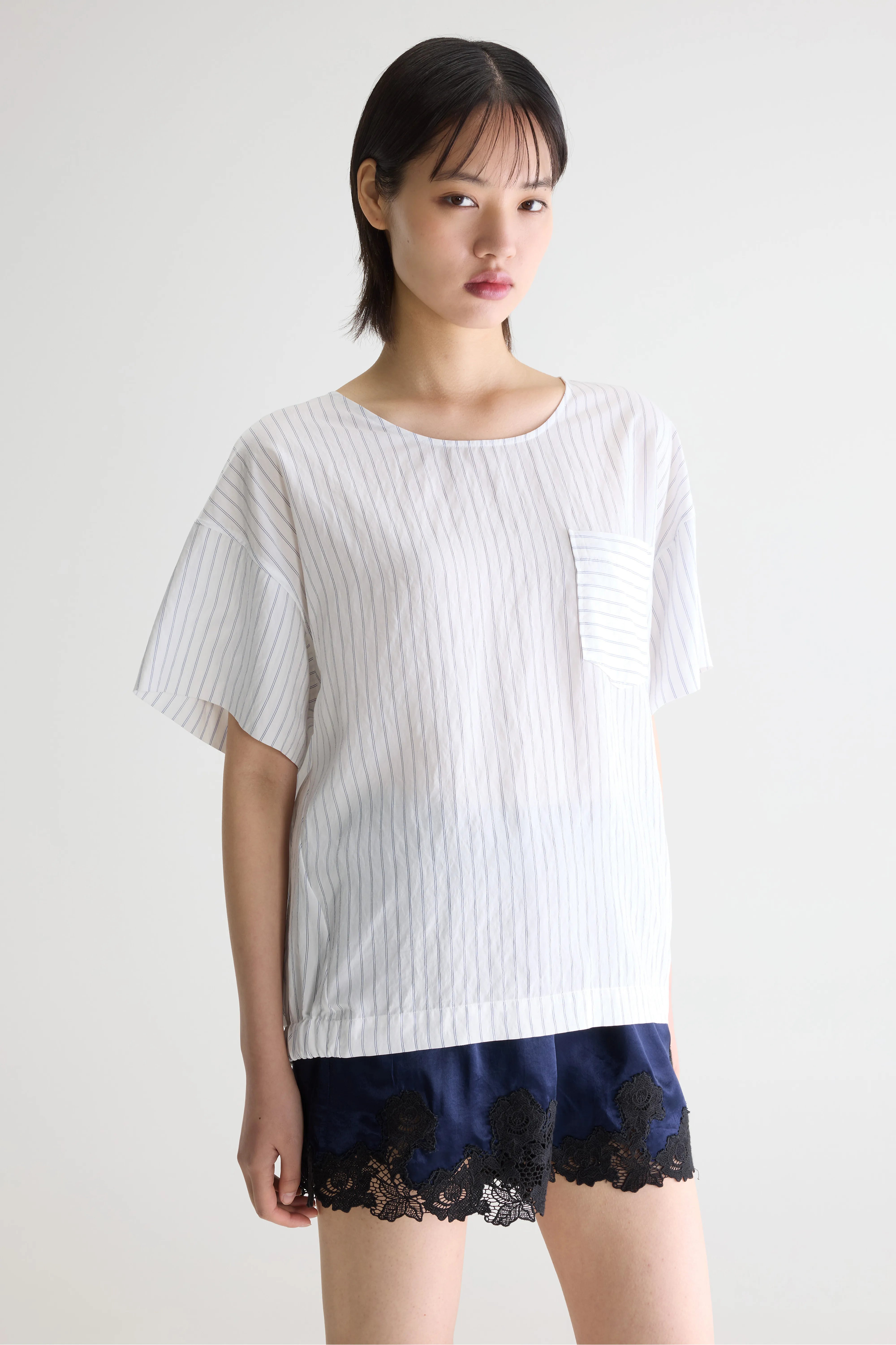 Blouse à manches courtes Soleil (261 / W / STRIPE A)