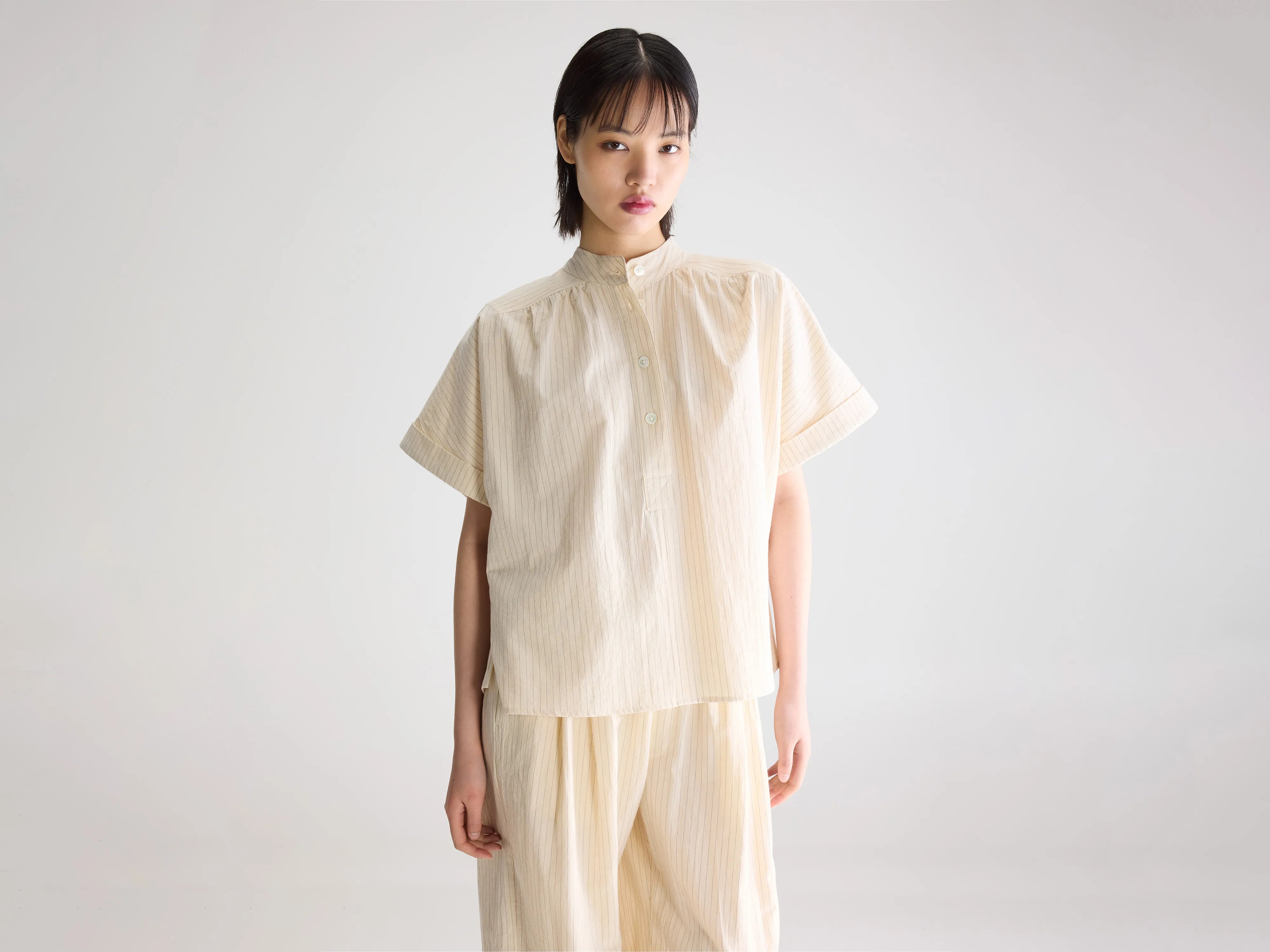 Pear blouse met korte mouwen (261 / W / STRIPE A)