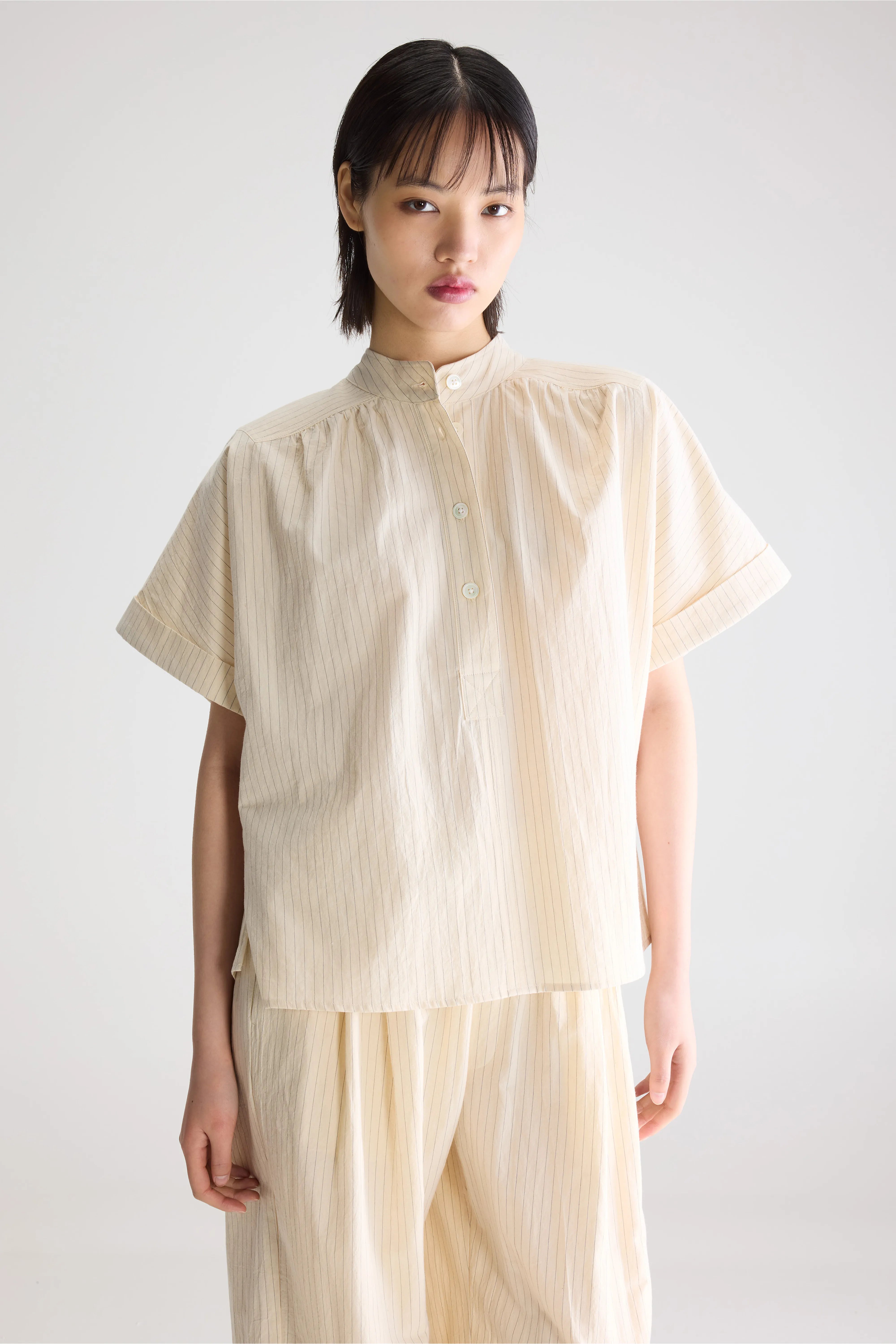 Pear Short-sleeve Blouse - Cream / Storm For Women | Bellerose