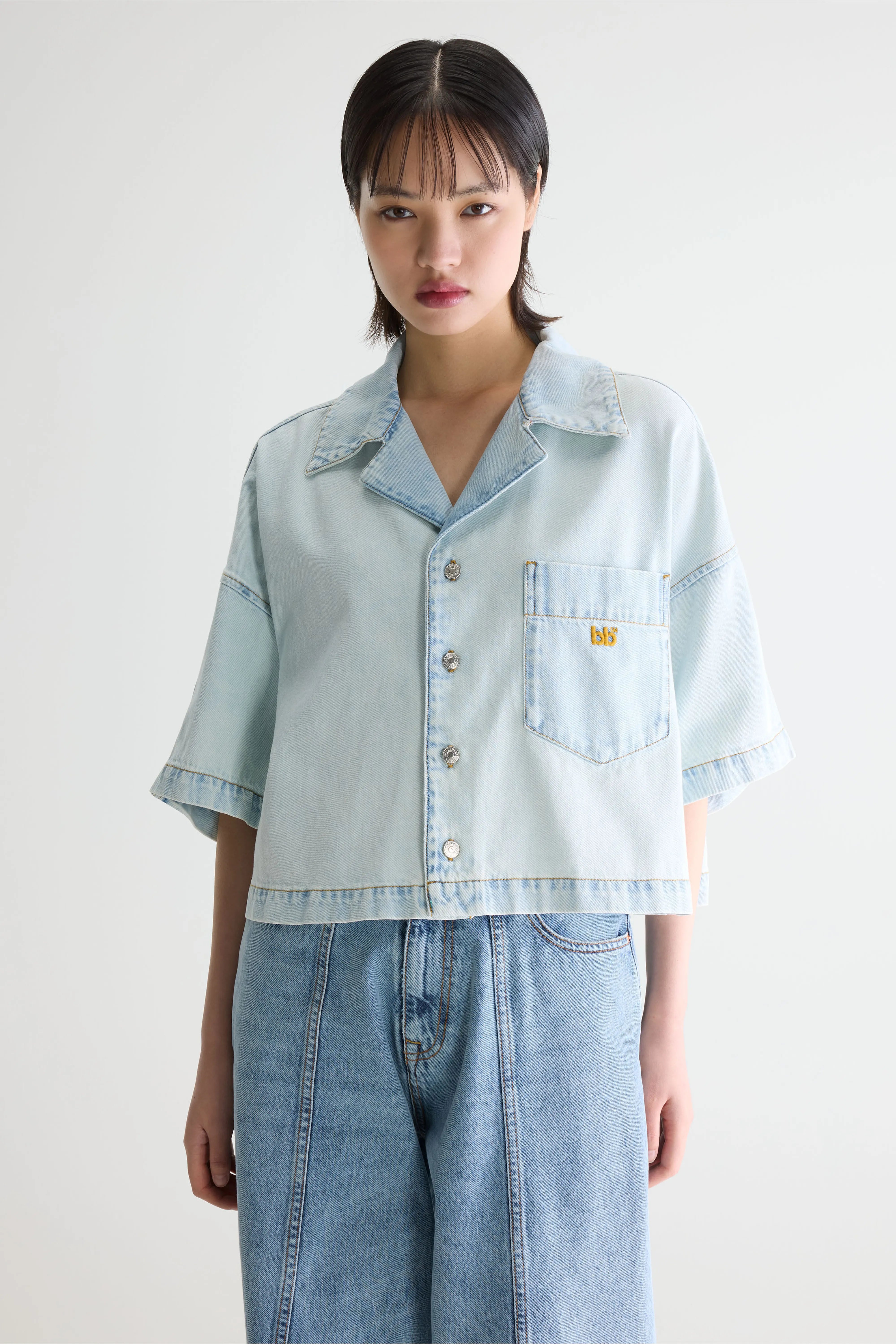Poppa denim shirt (261 / W / ICE BLEACH)