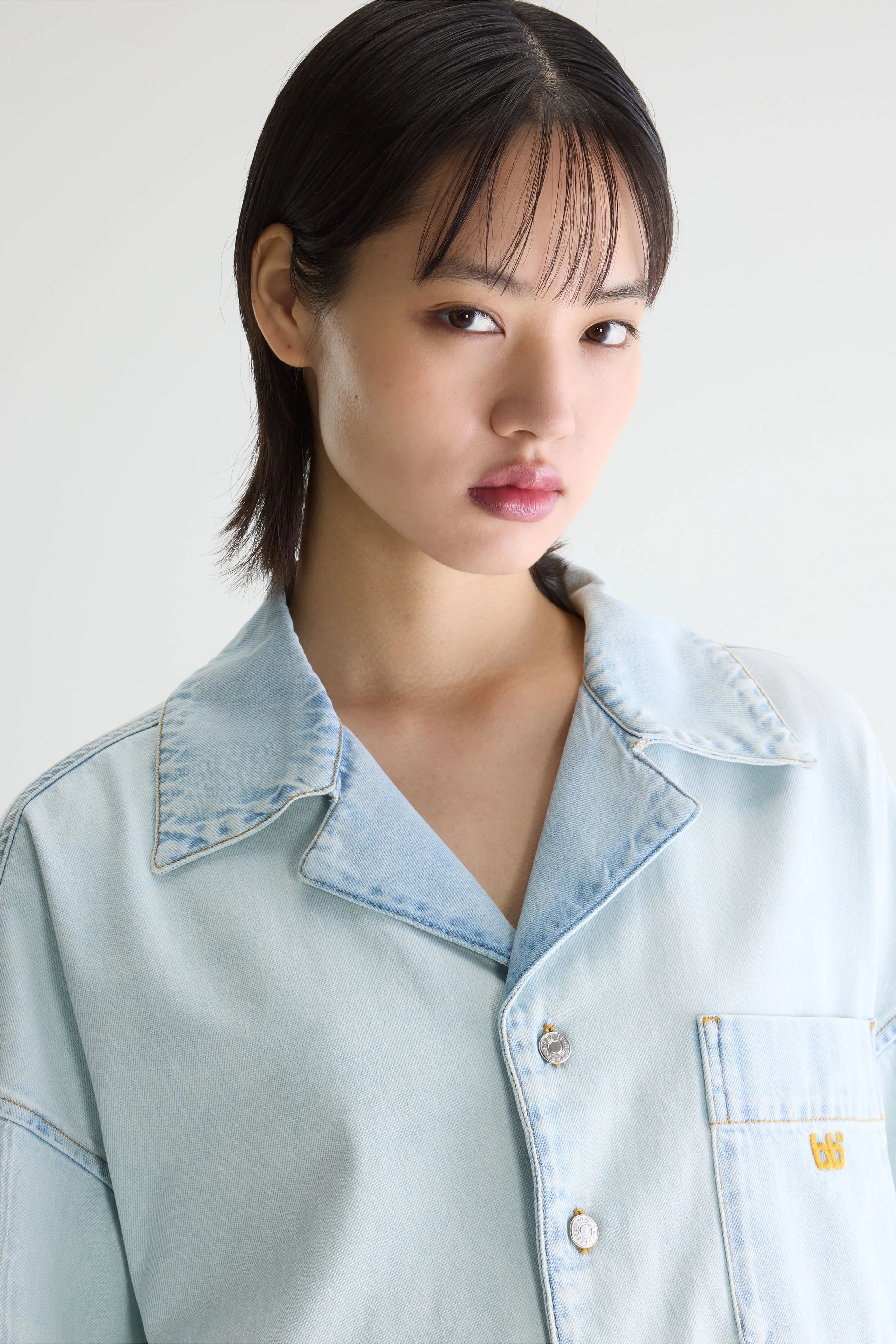 Poppa denim shirt (261 / W / ICE BLEACH)