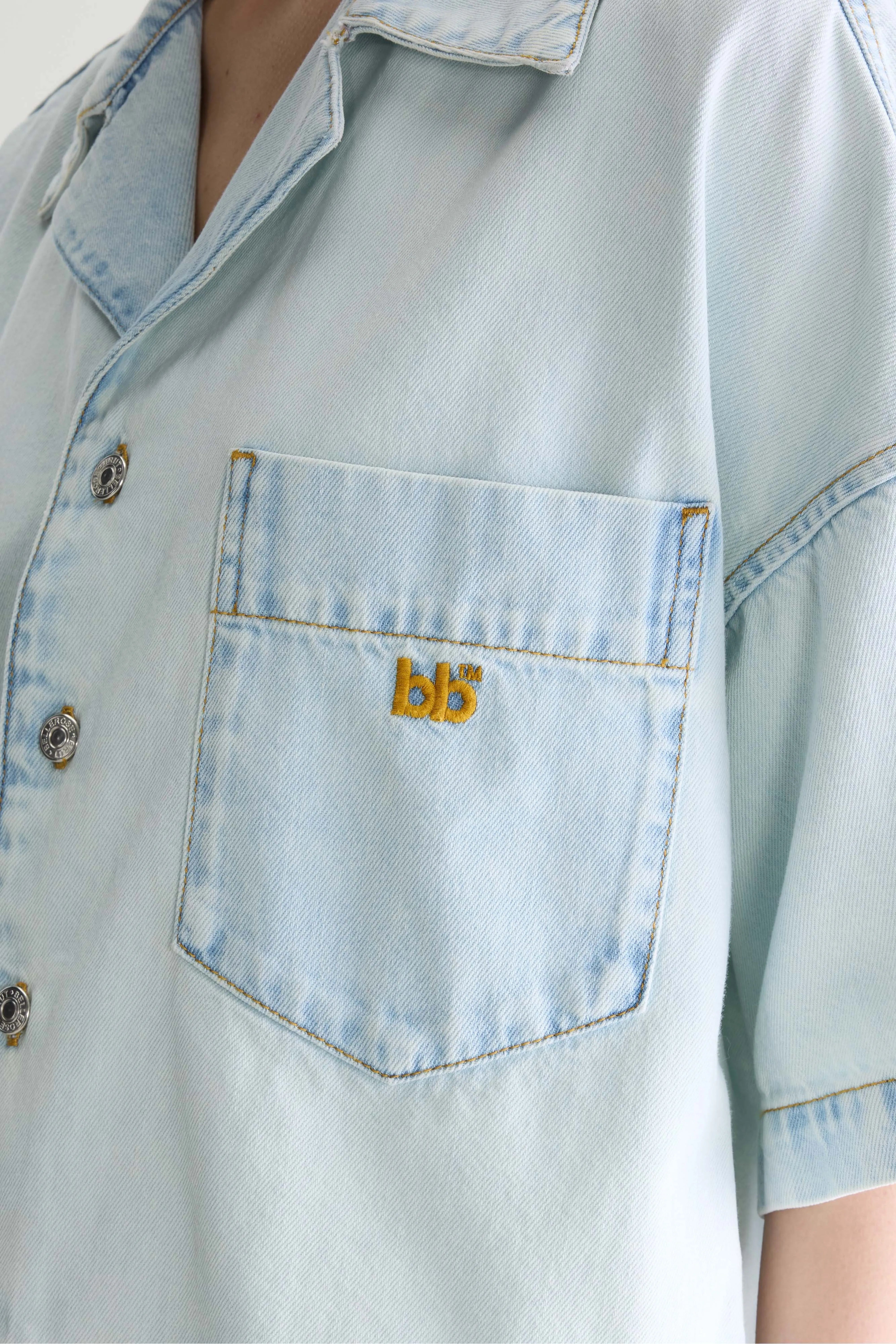 Poppa denim shirt (261 / W / ICE BLEACH)