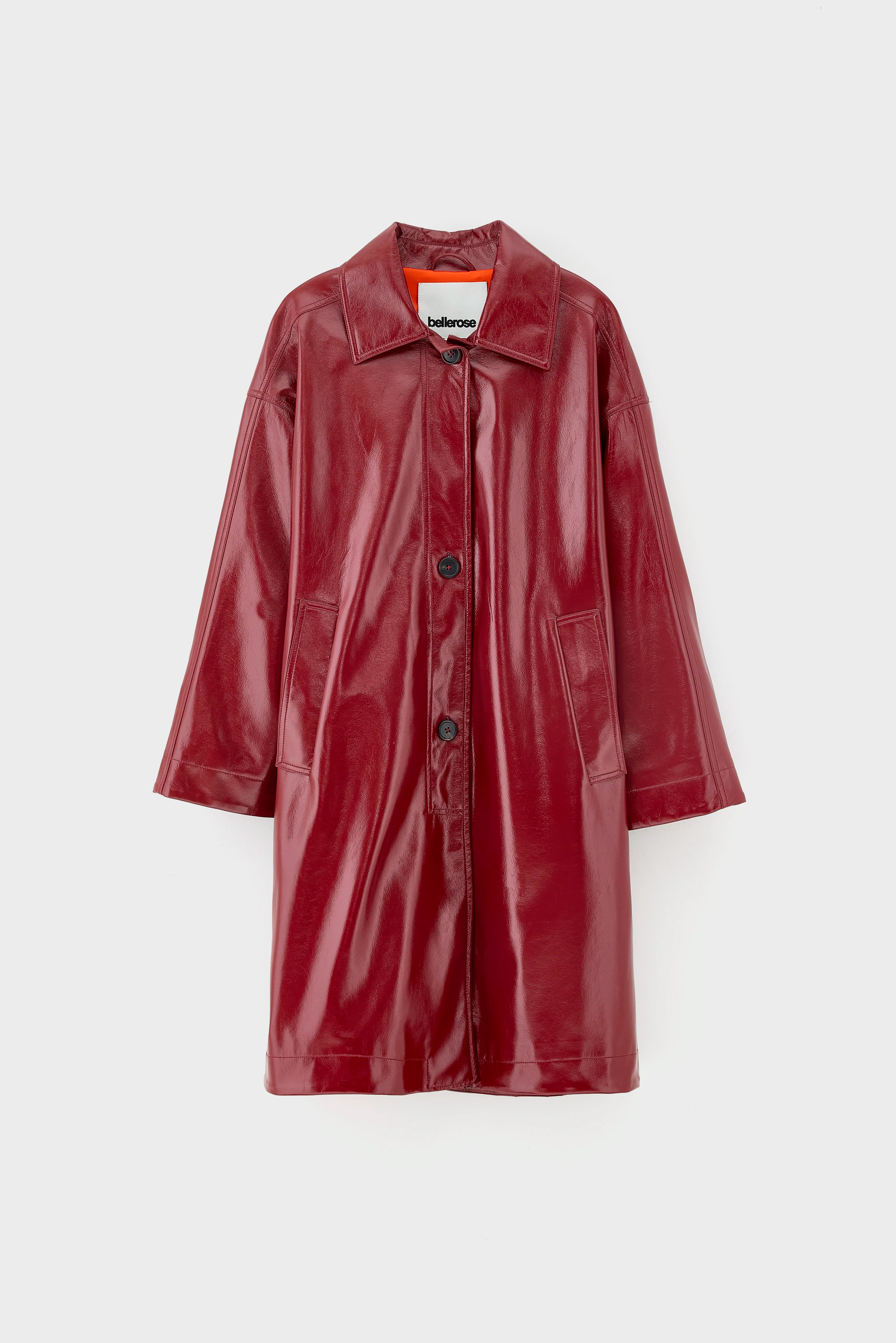 Jana rode imitatieleren mantel (261 / W / CERISE)