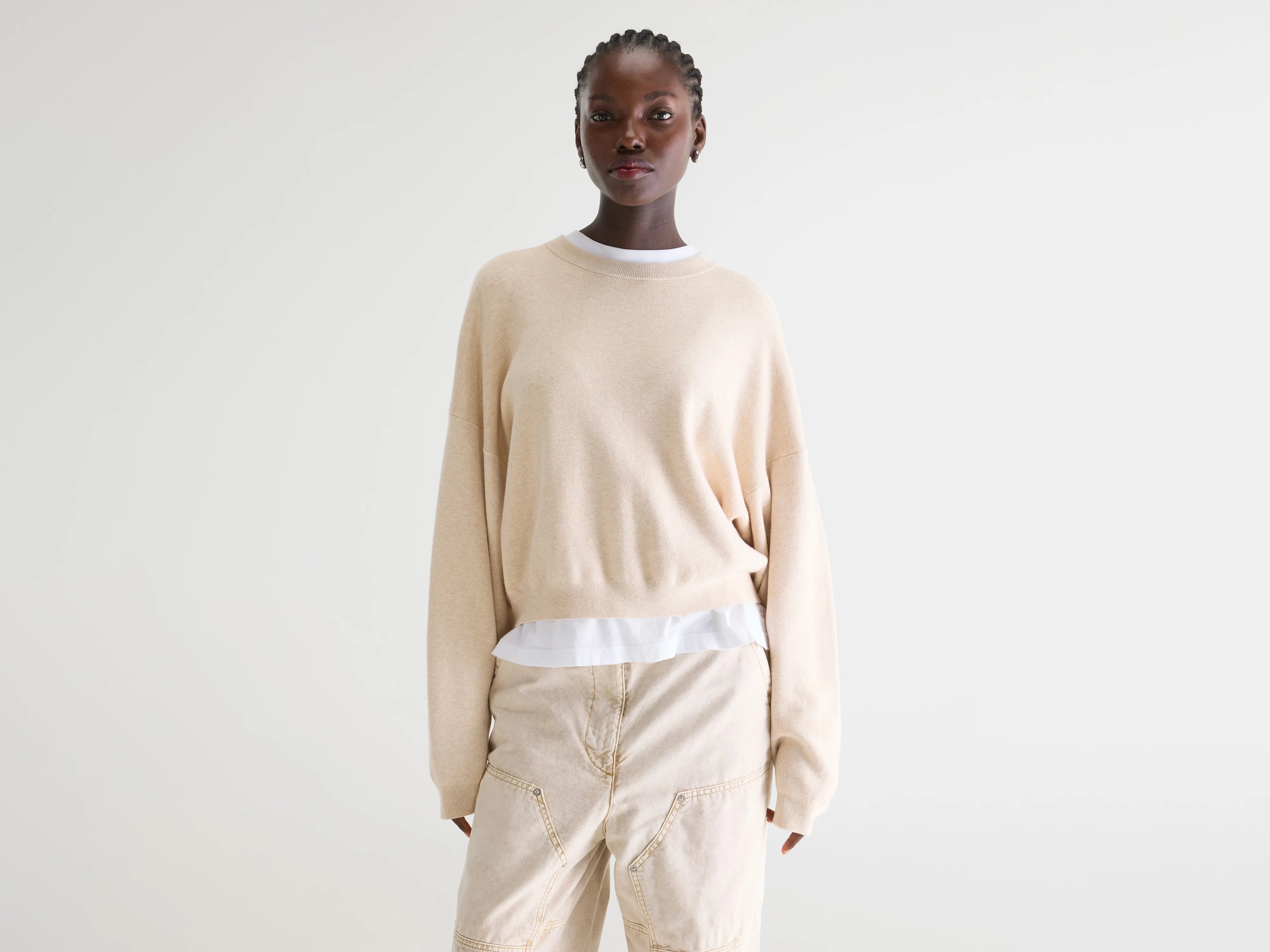 Pull col rond Angum (261 / W / OATMEAL)