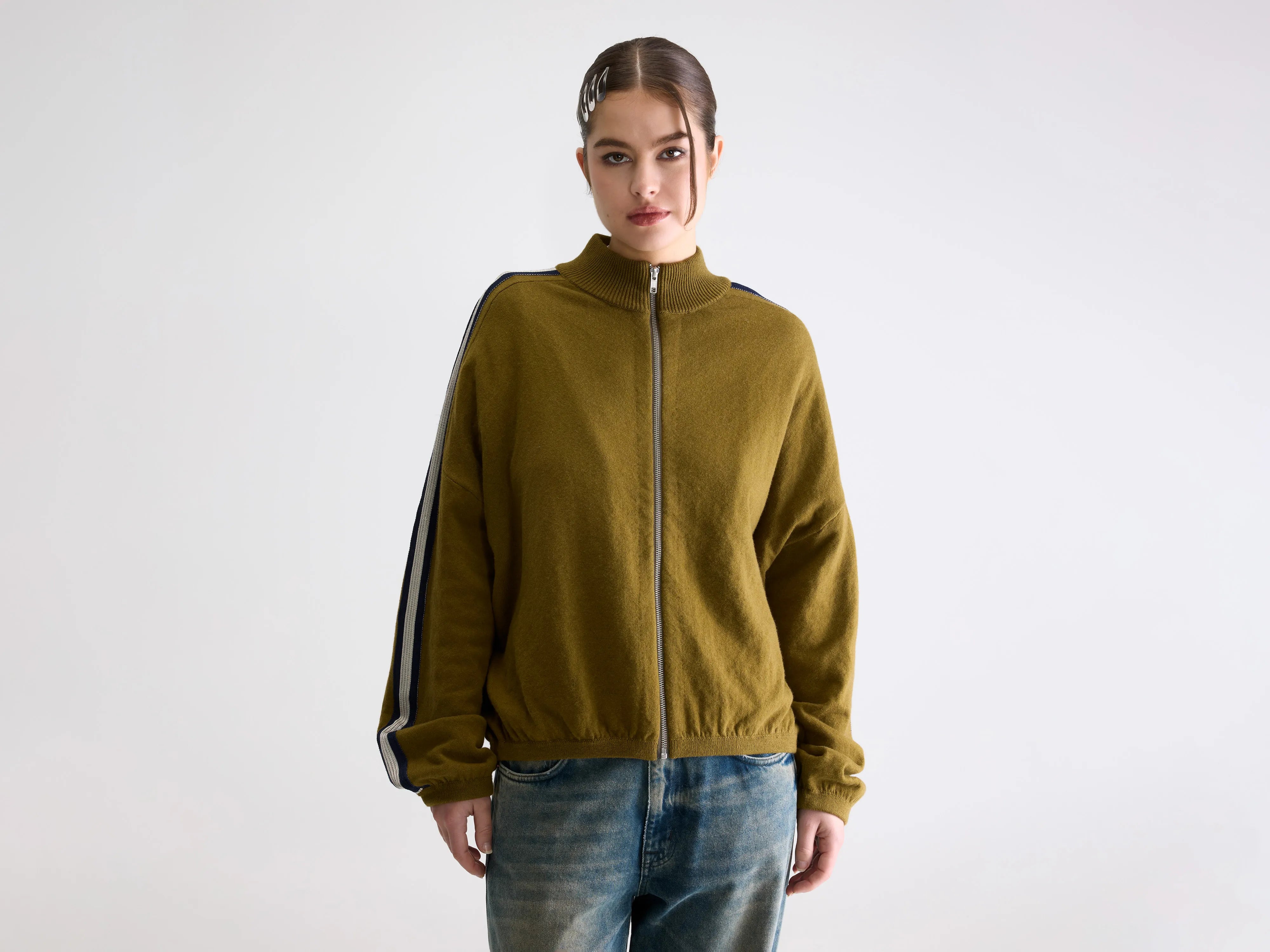 Gerta cardigan met ritssluiting (261 / W / VETIVER)