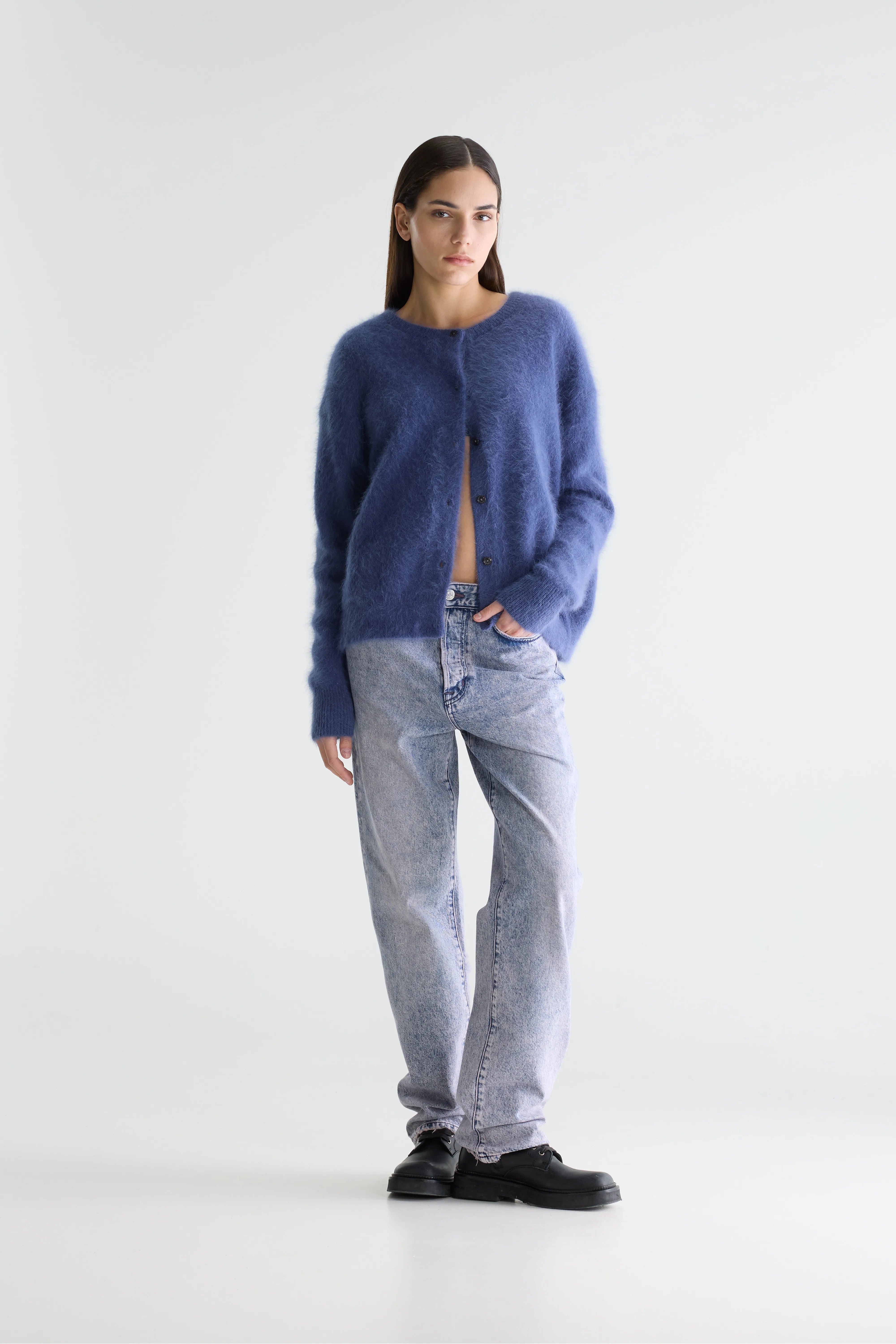 Cardigan en angora Dathan (261 / W / STORM)