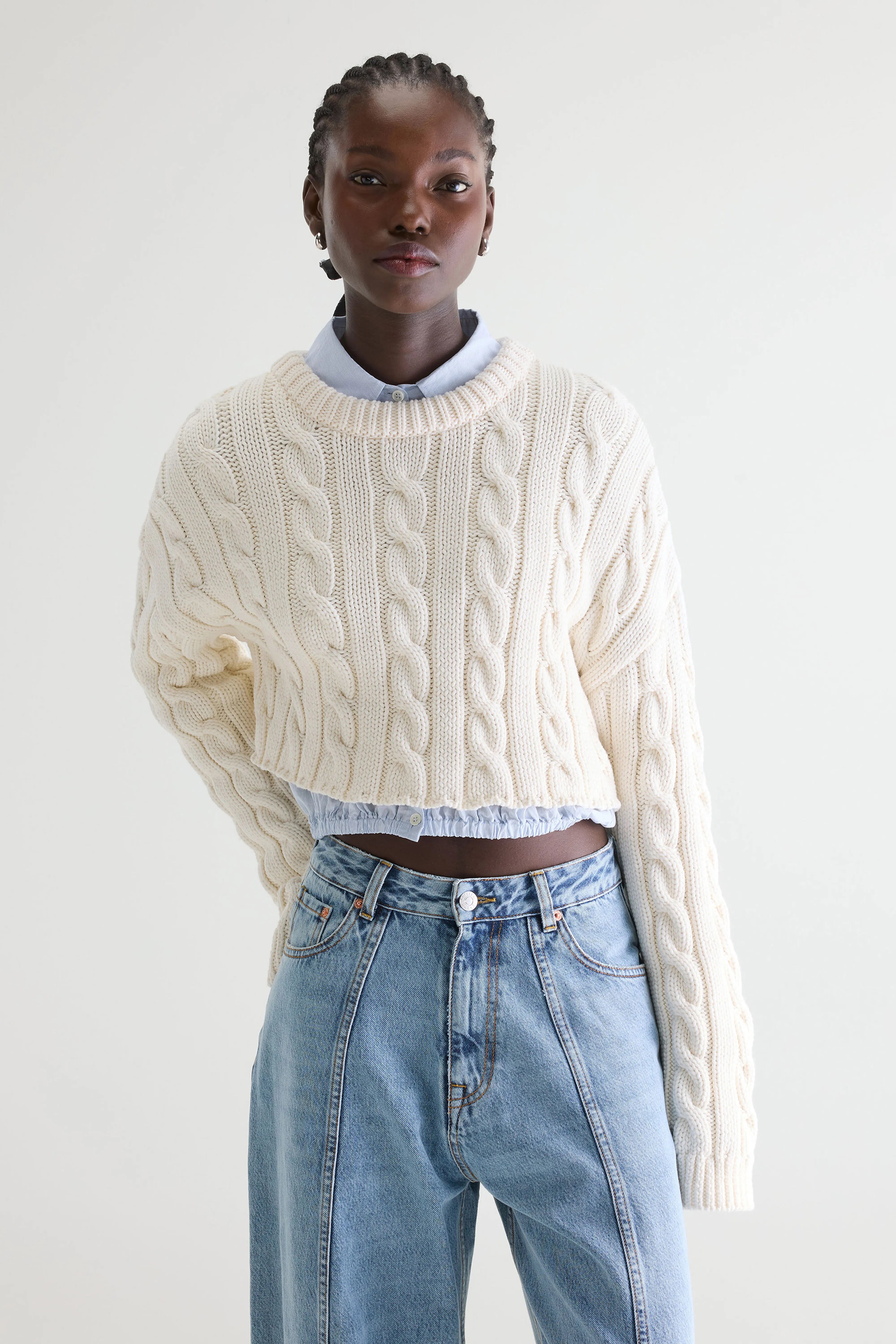 Pull en maille torsadée Ler (261 / W / OFF WHITE)