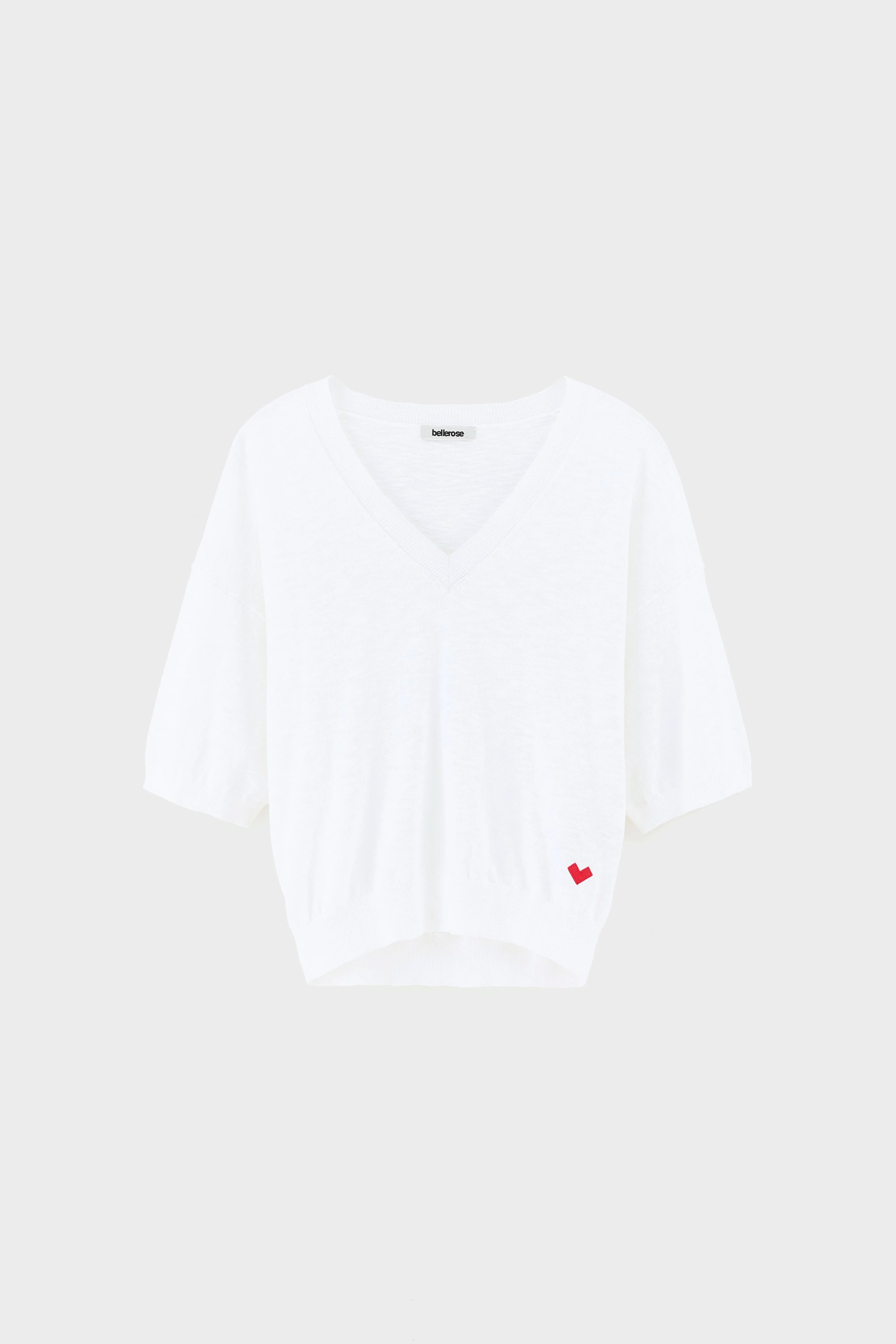 Dadif trui met v-hals (261 / W / WHITE)