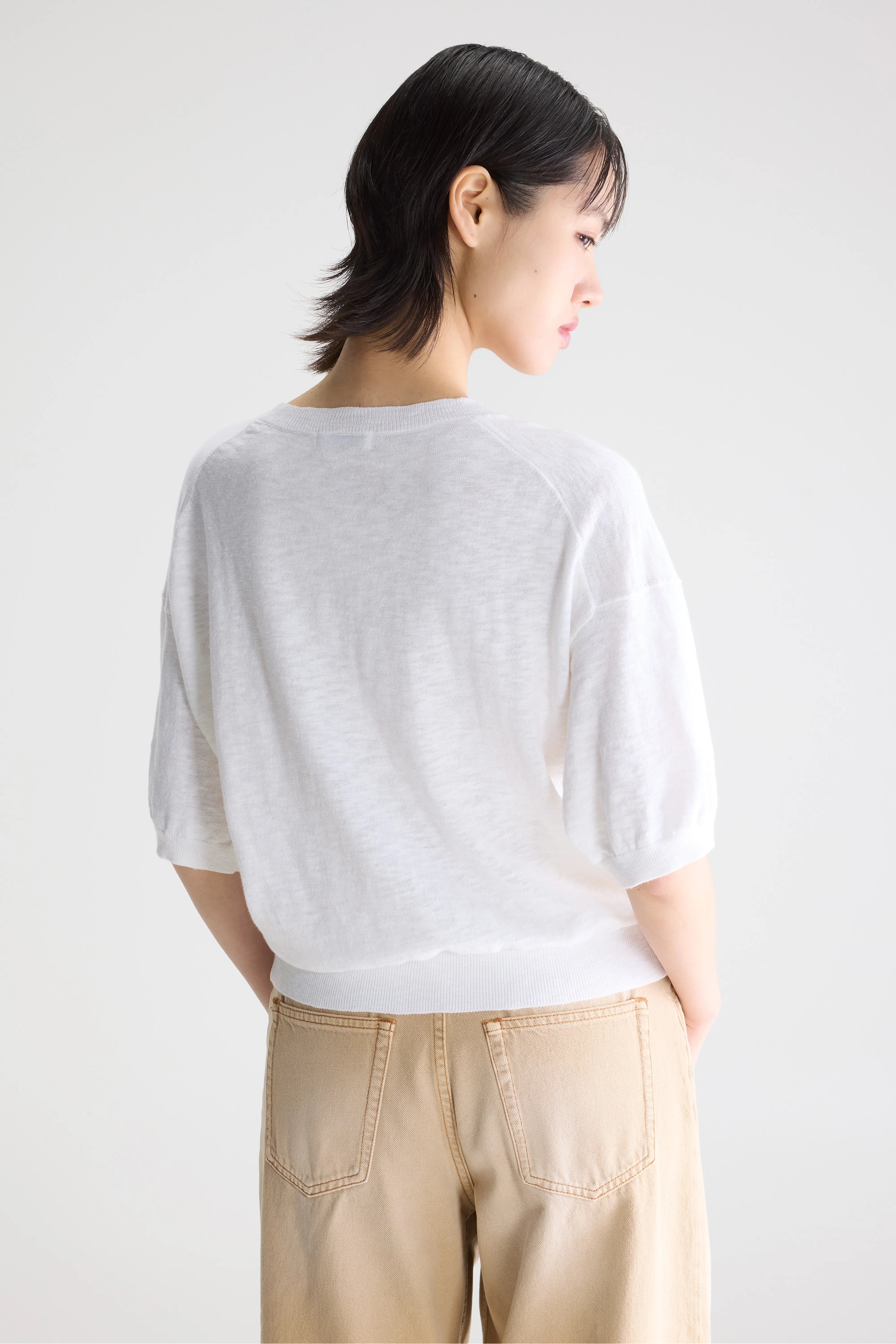 Dadif trui met v-hals (261 / W / WHITE)