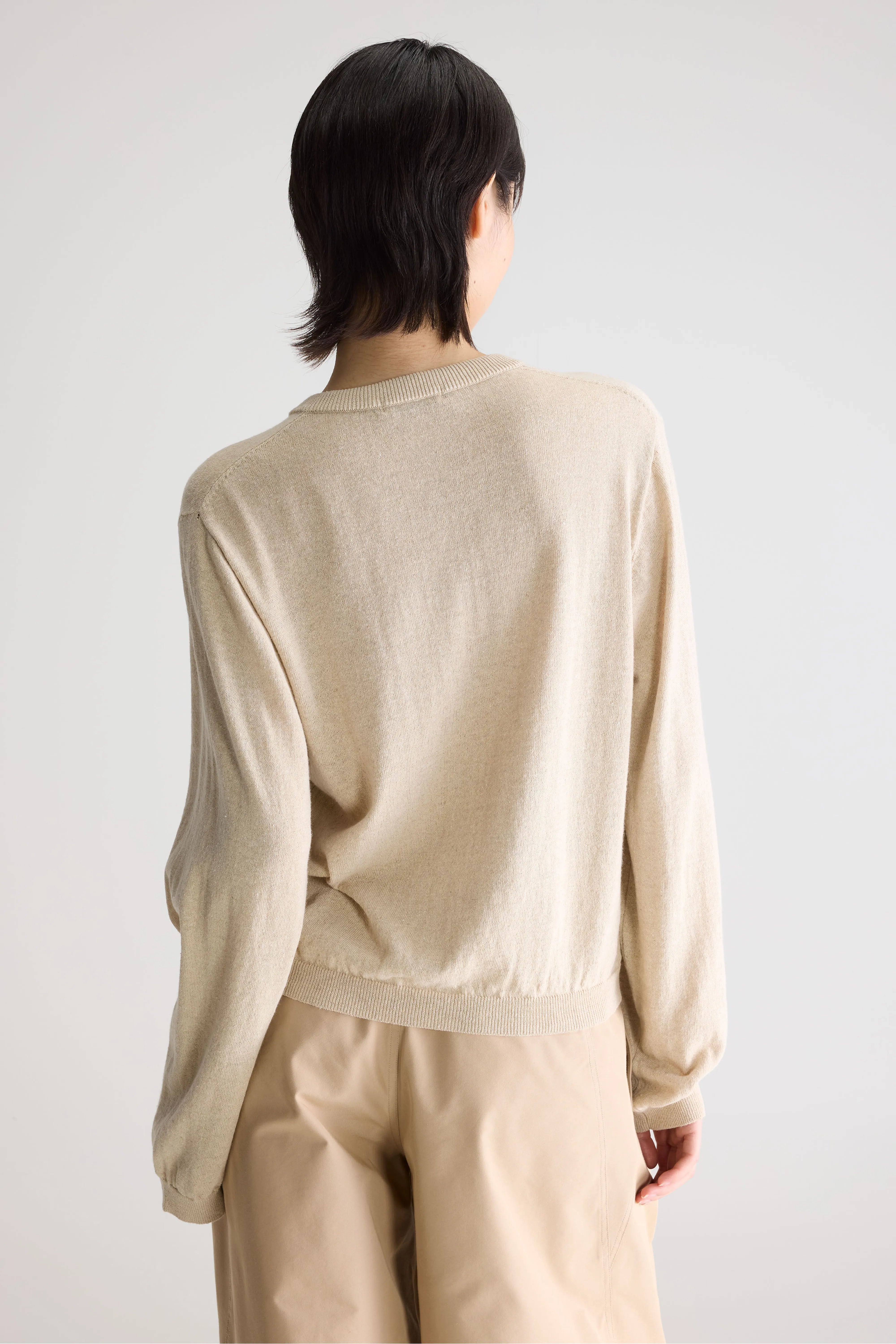North crewneck cardigan (261 / W / OATMEAL)