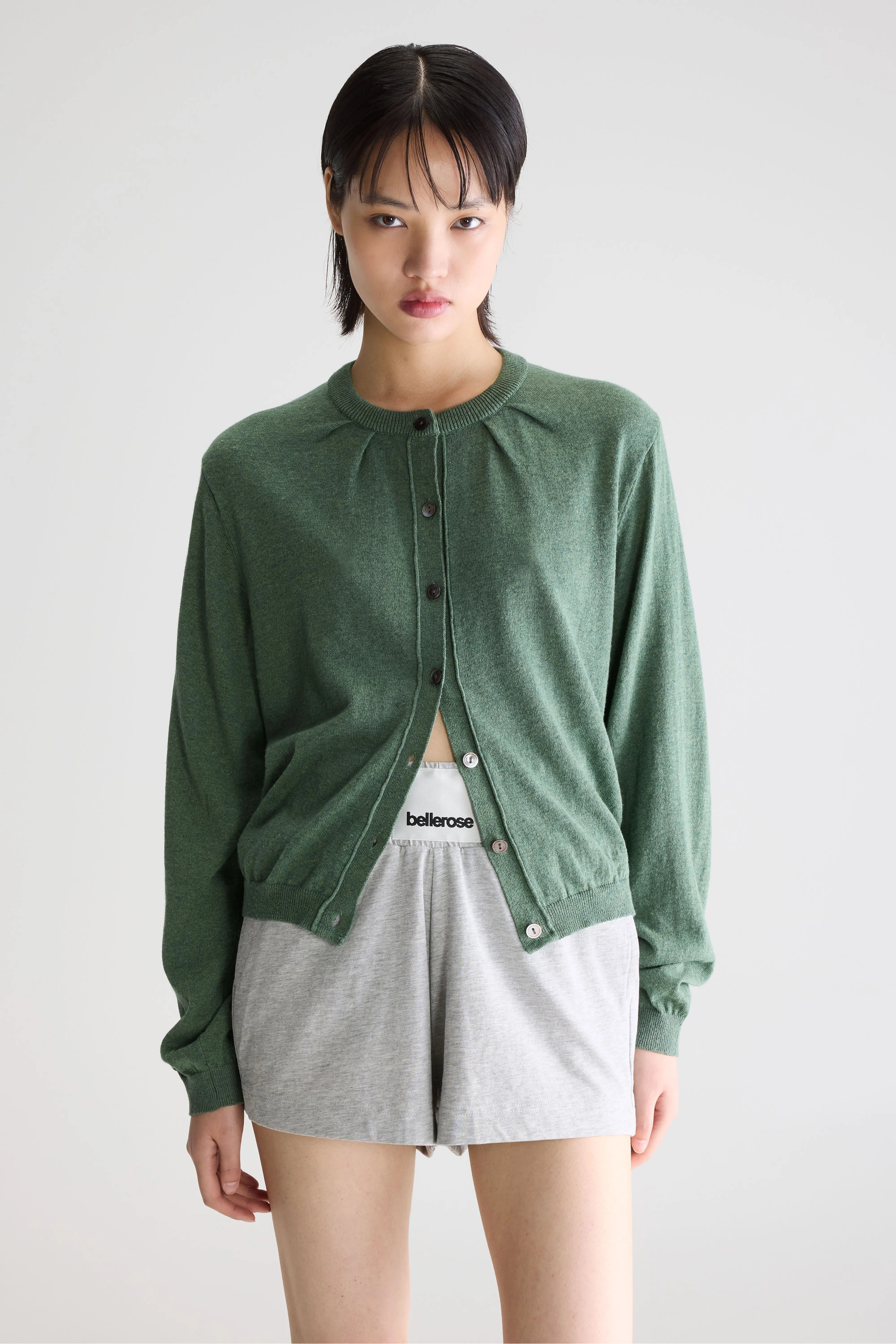 Cardigan col rond North (261 / W / THYME)