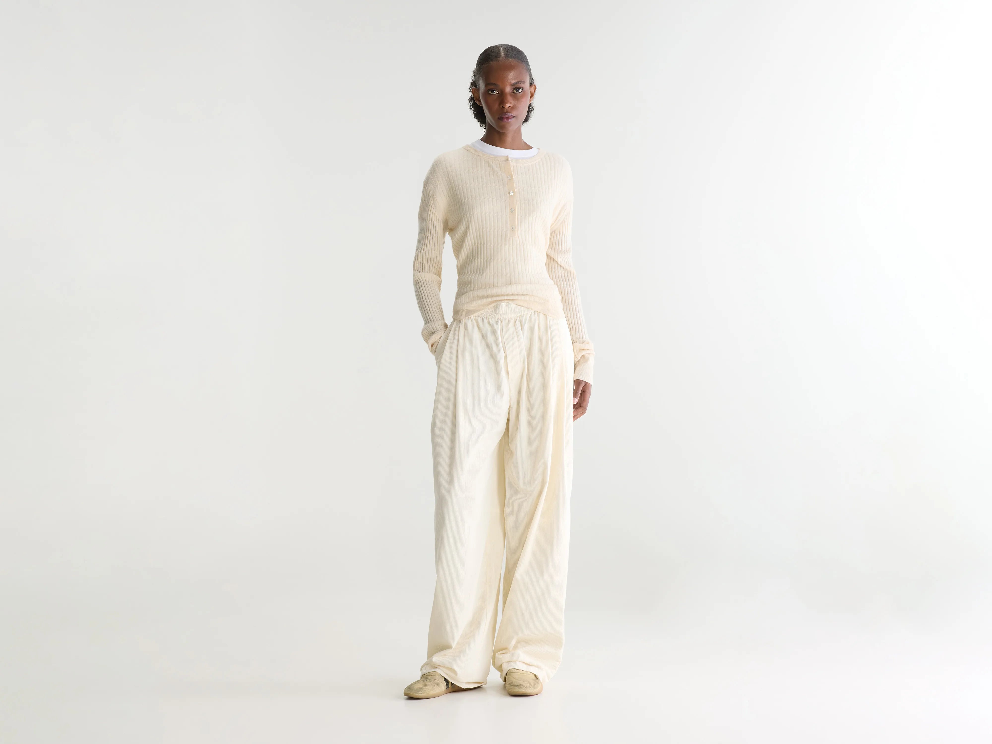 Jilo tapered corduroy broek (262 / W / NATURAL)
