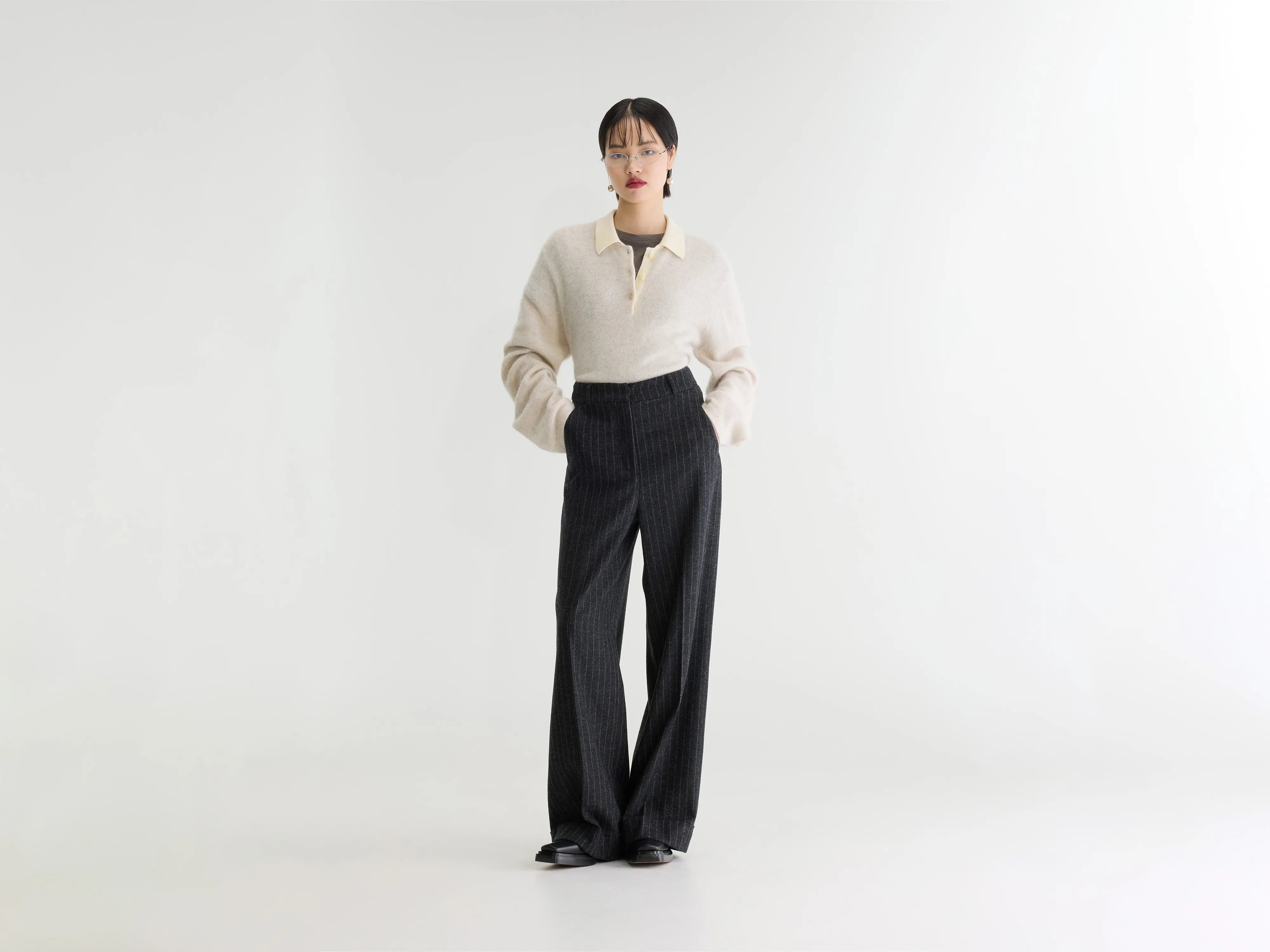 Japan broek met krijtstreep (262 / W / STRIPE A)