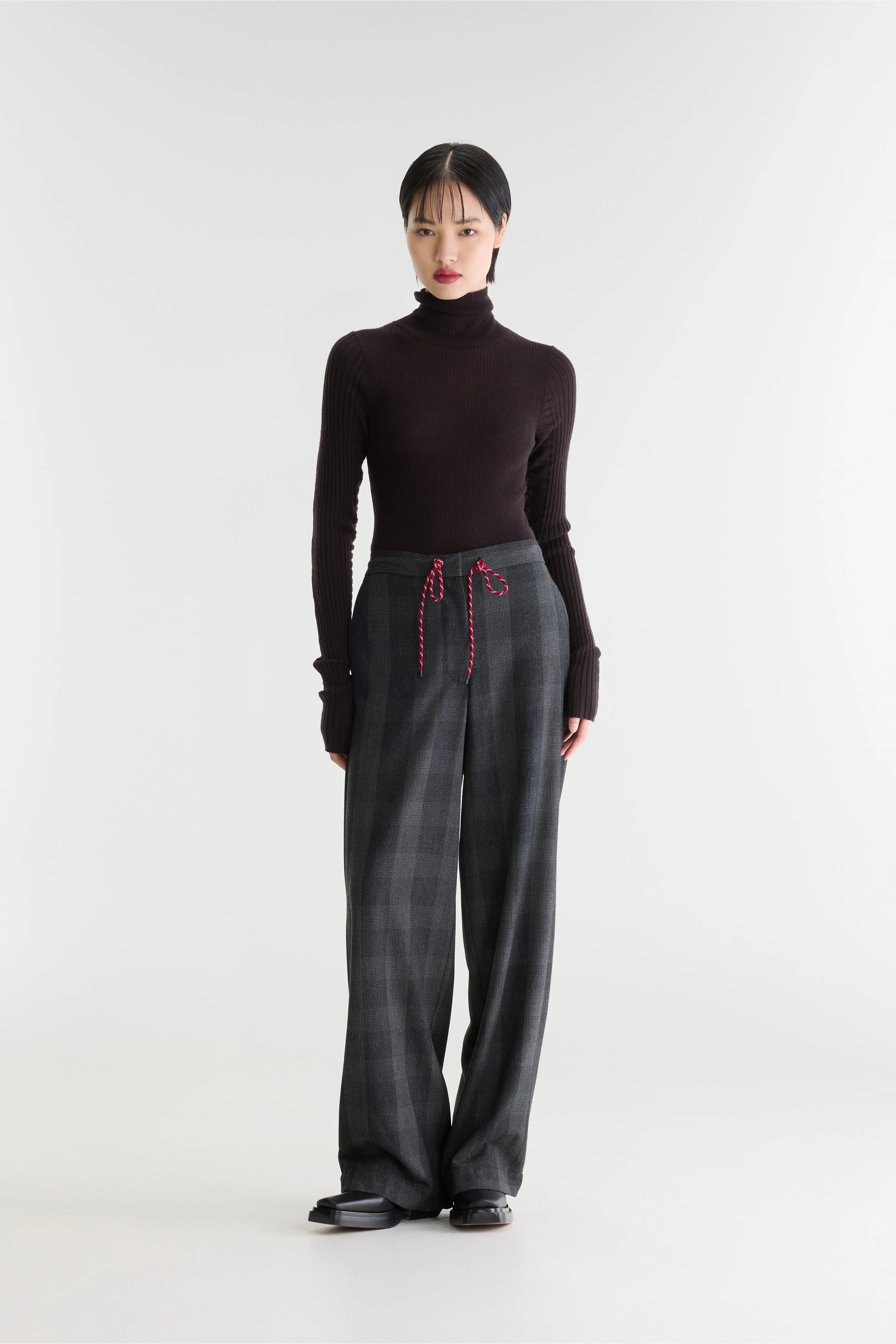 Pantalon droit à carreaux Solene (262 / W / CHECK B)