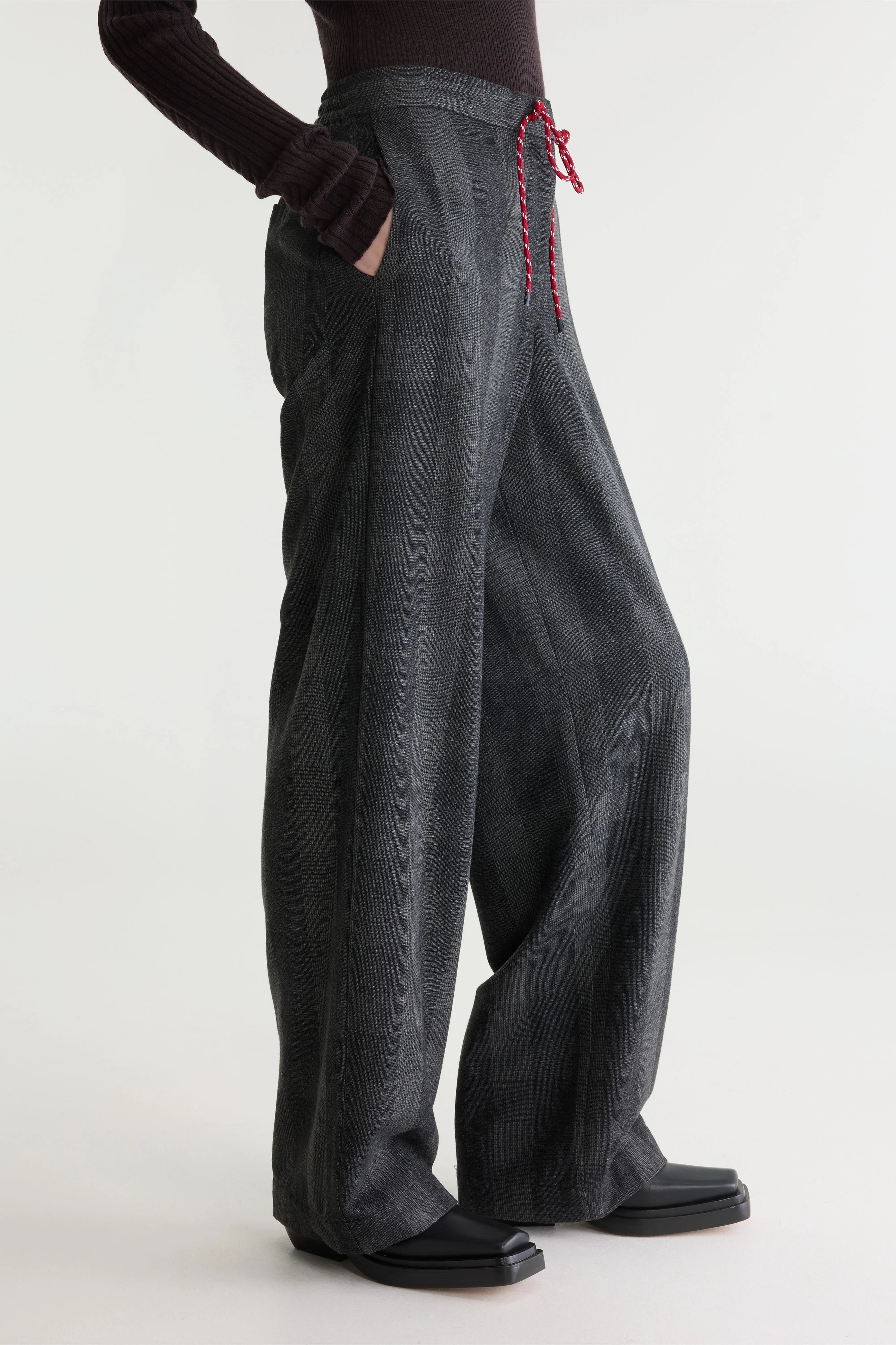 Pantalon droit à carreaux Solene (262 / W / CHECK B)