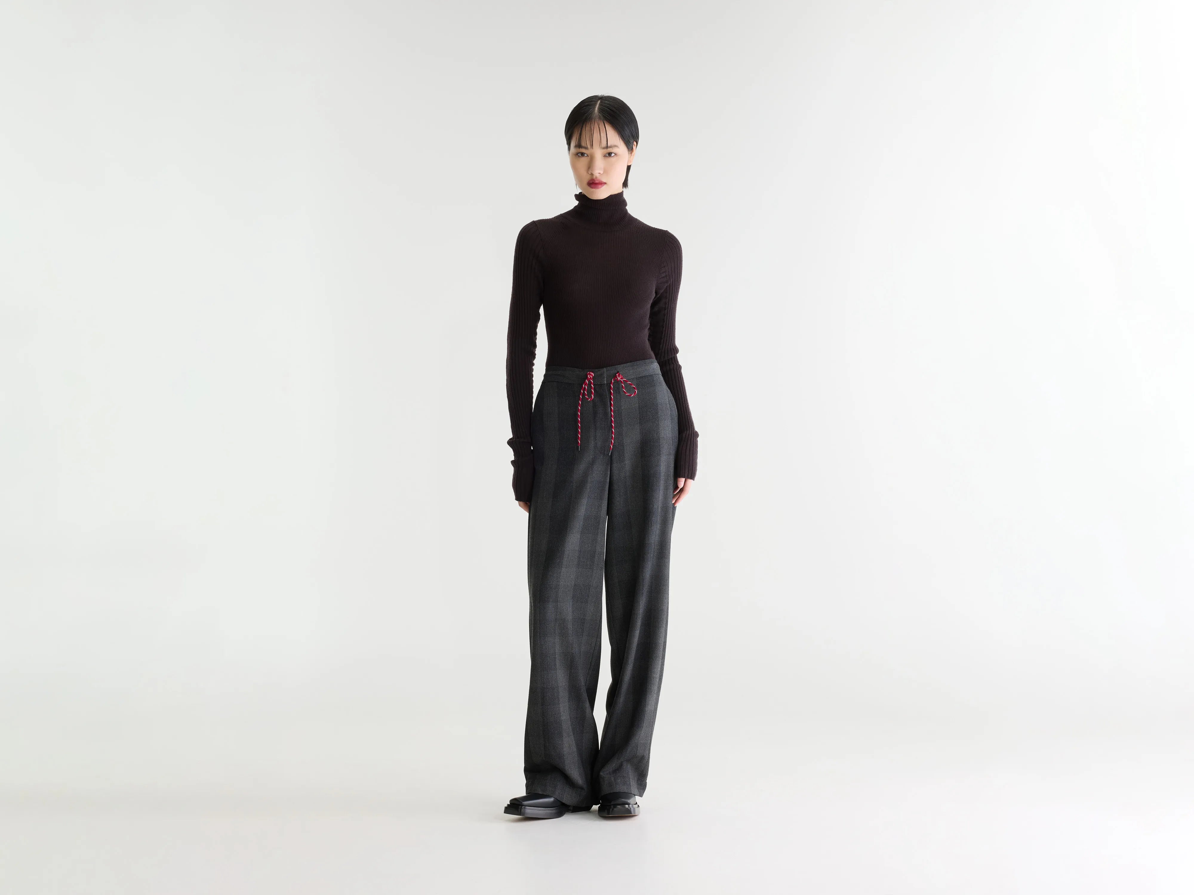 Pantalon droit à carreaux Solene (262 / W / CHECK B)