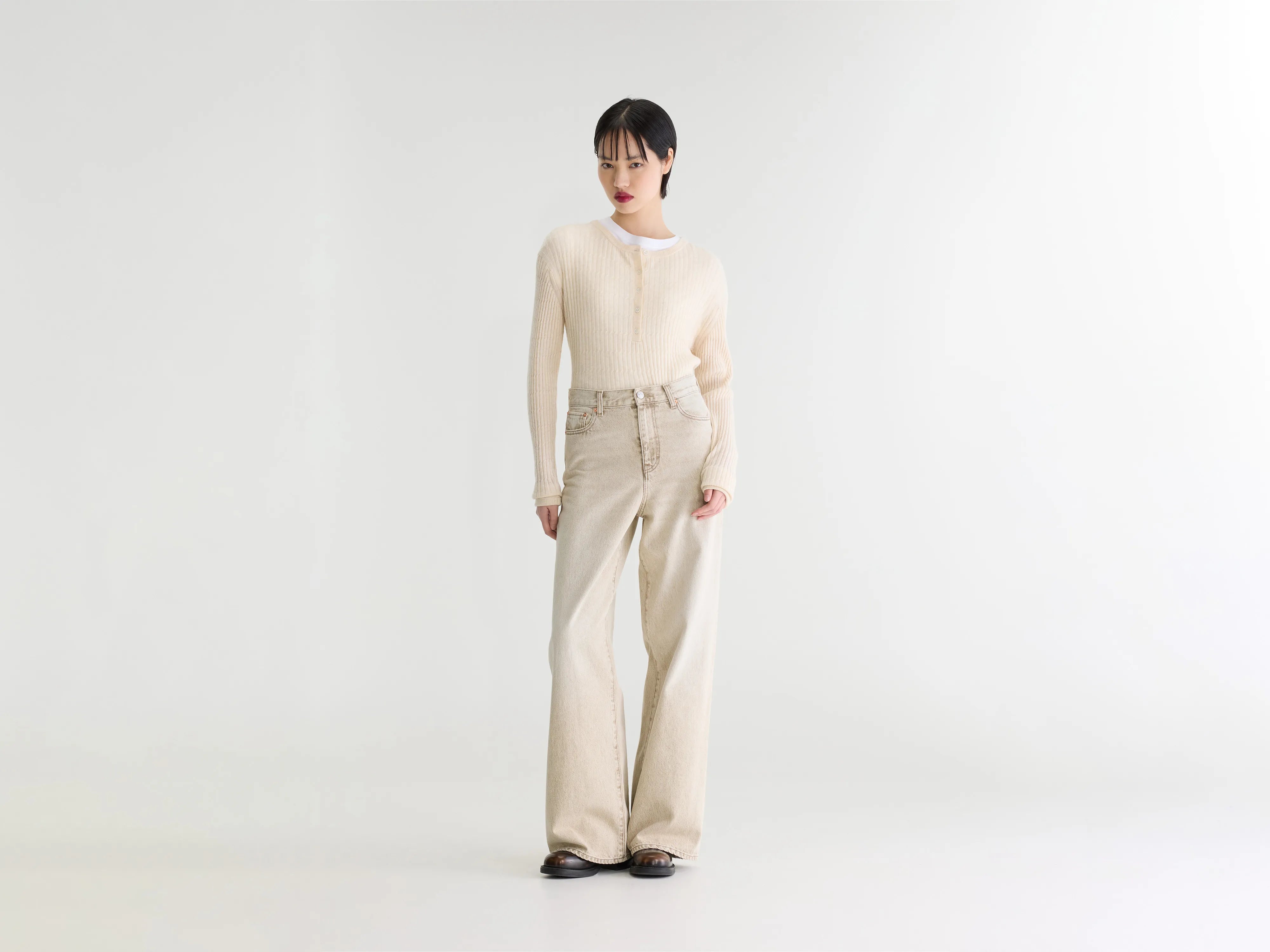 Denim N. 64 - wijde jeans (262 / W / BEIGE SNOW)