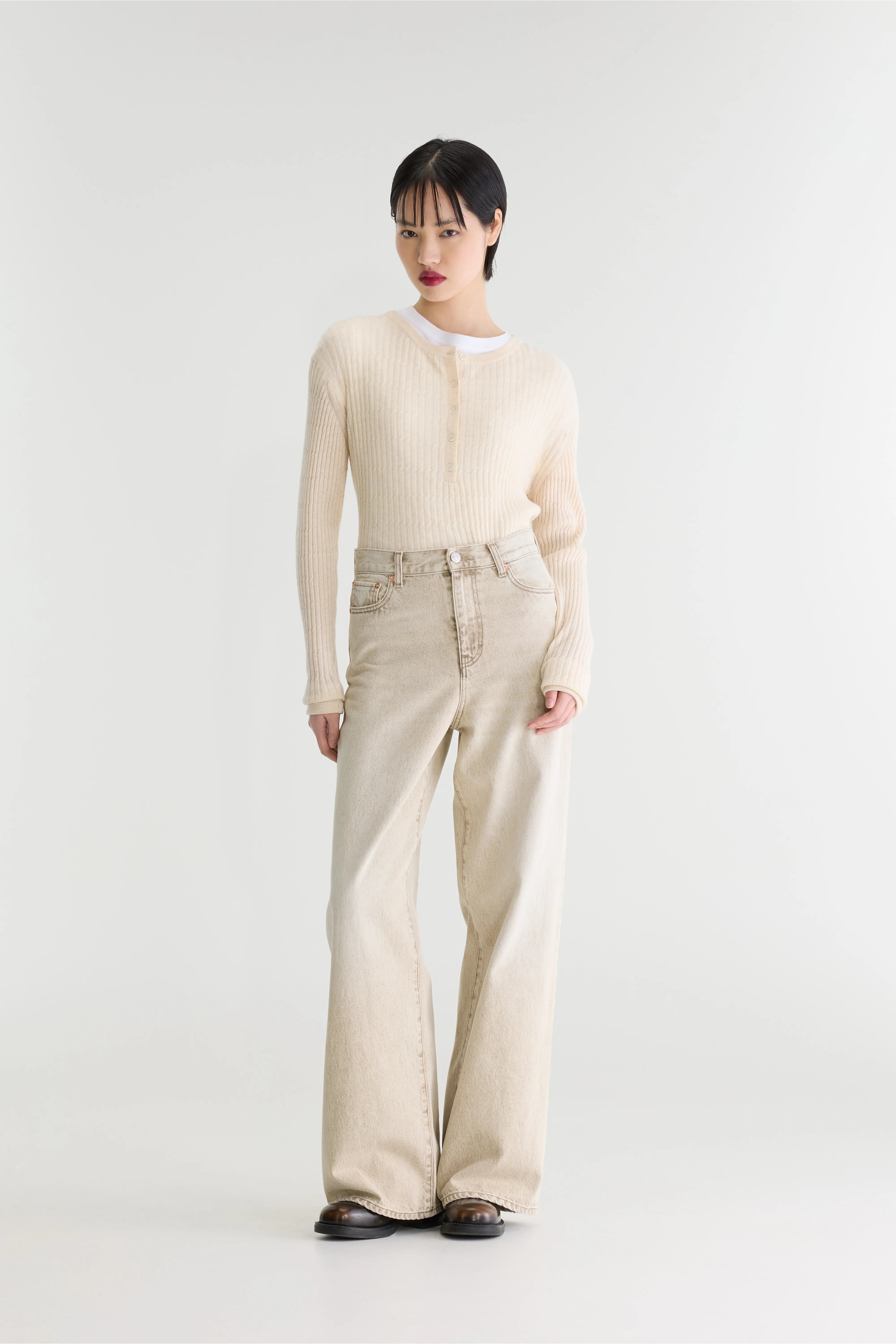 Denim N. 64 - wijde jeans (262 / W / BEIGE SNOW)