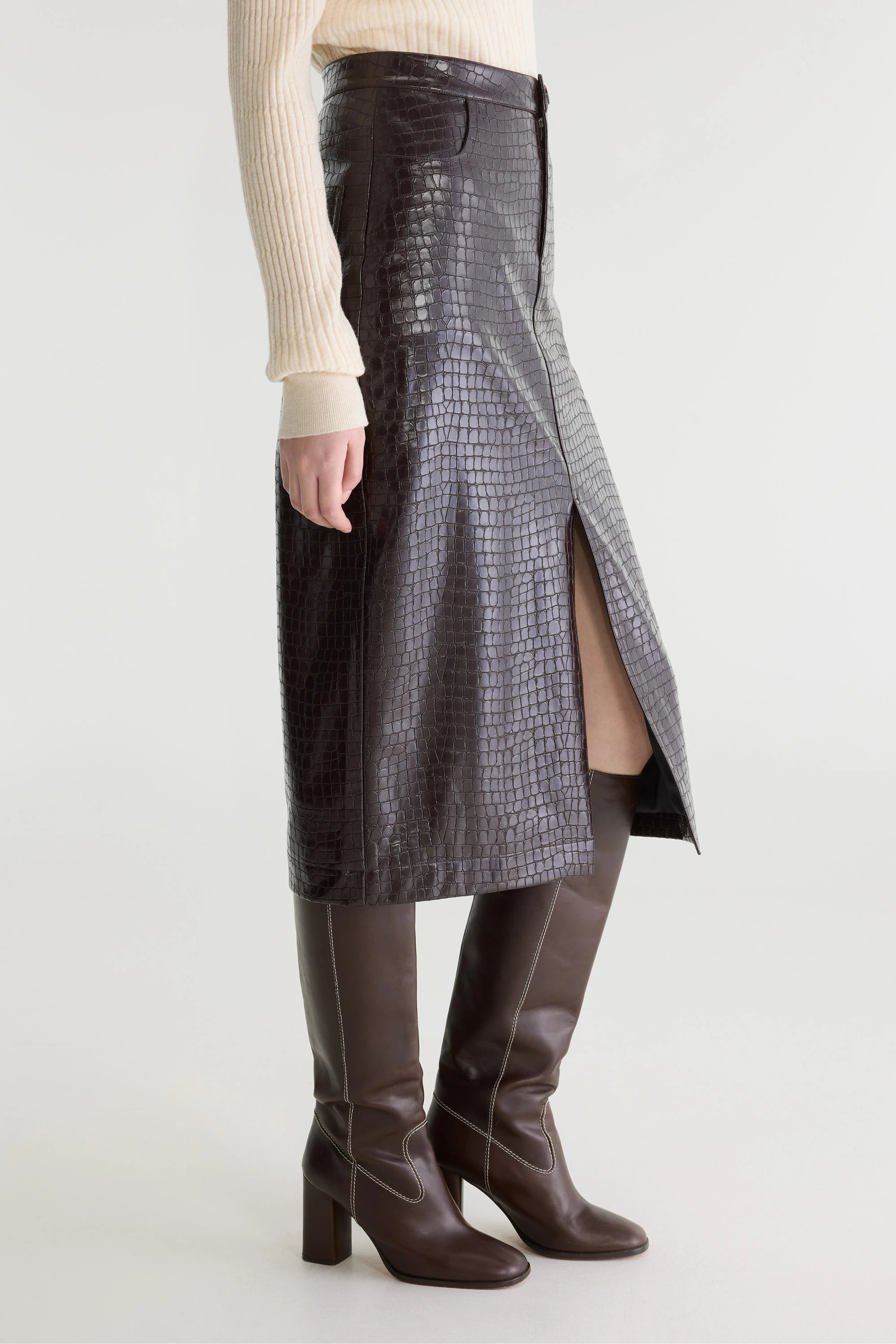 Jupe midi Halina (262 / W / DARK ROAST)