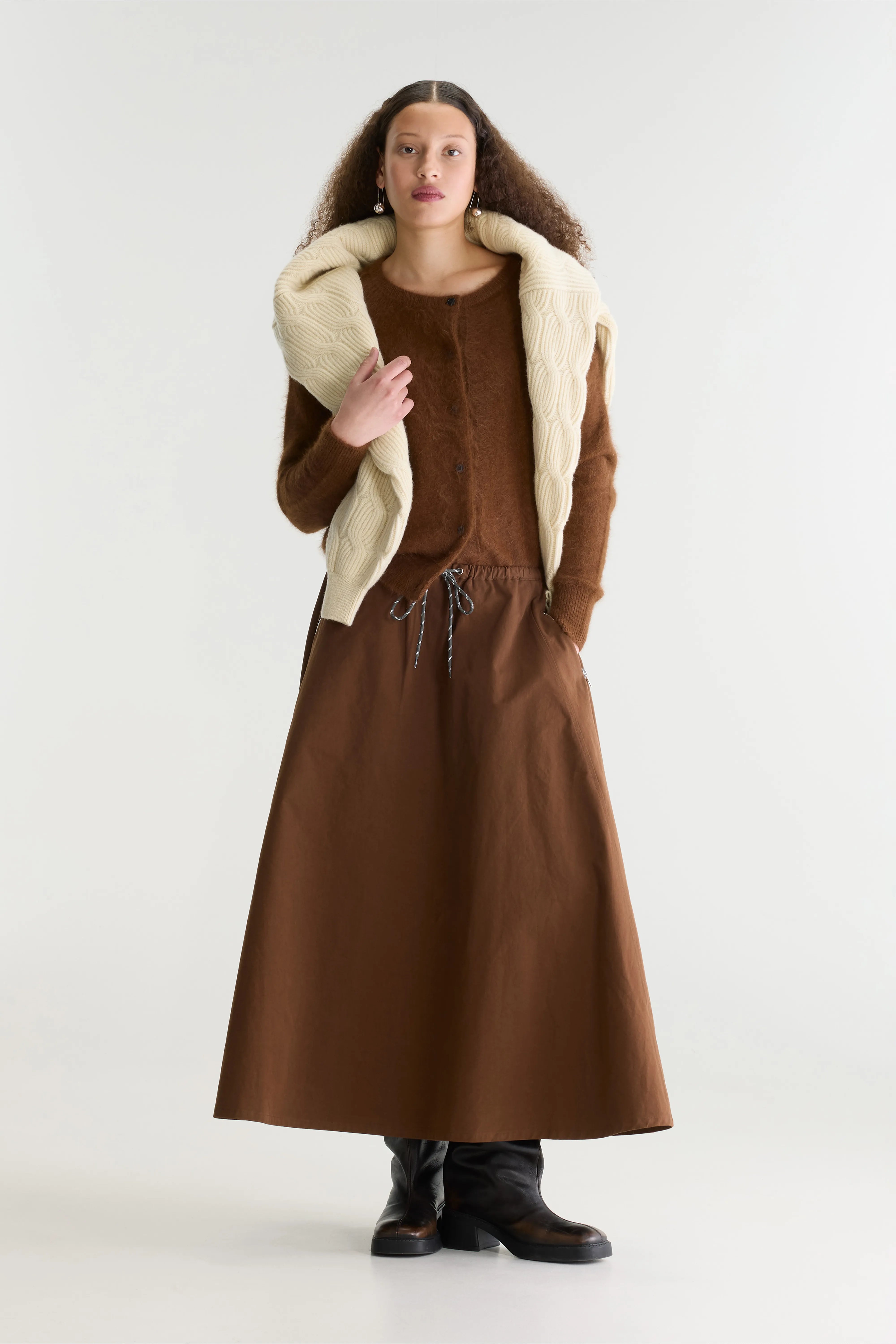 Harlin relaxed midi skirt (262 / W / MOCCA)