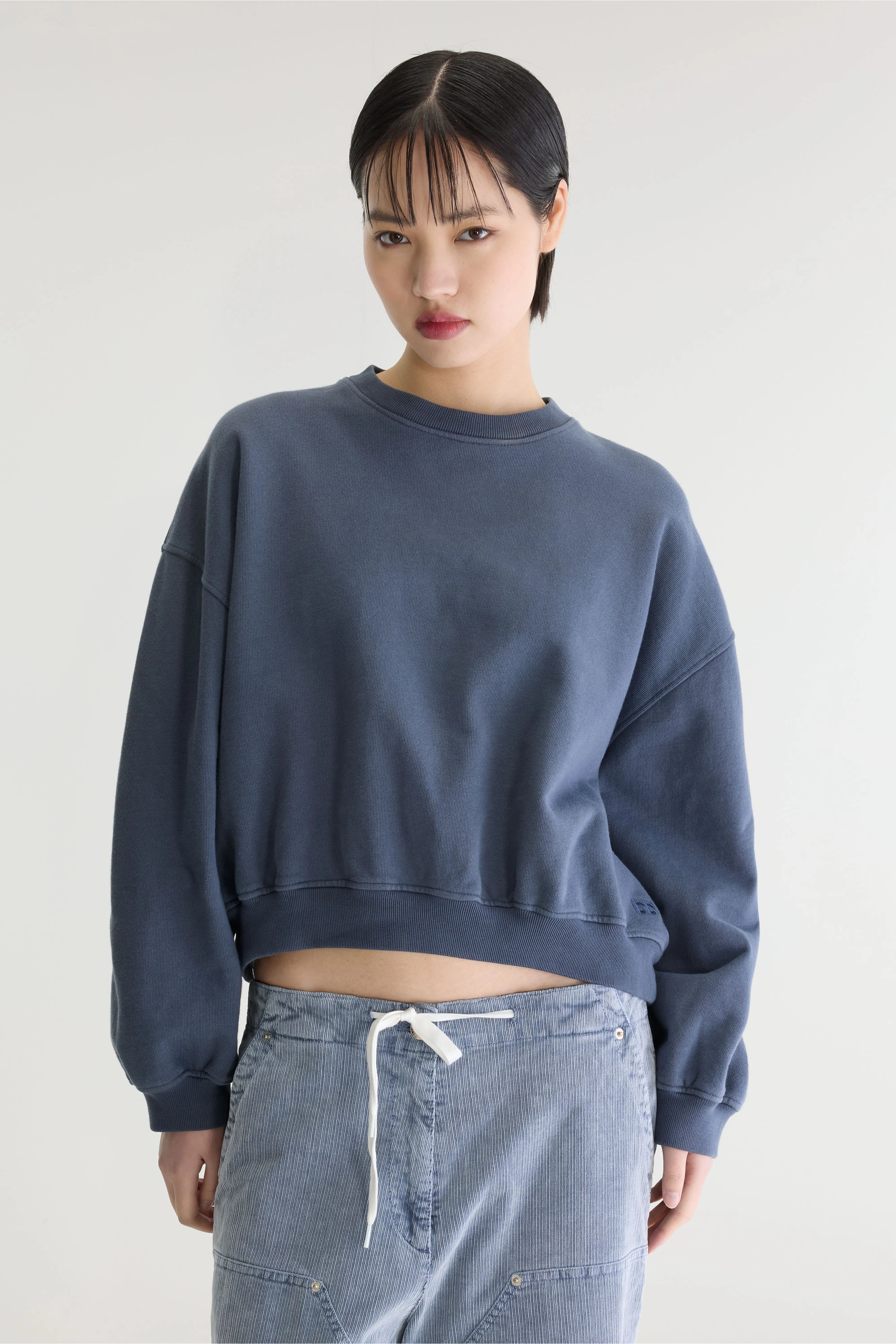 Sweatshirt court à col rond Fancy (262 / W / TEMPETE)