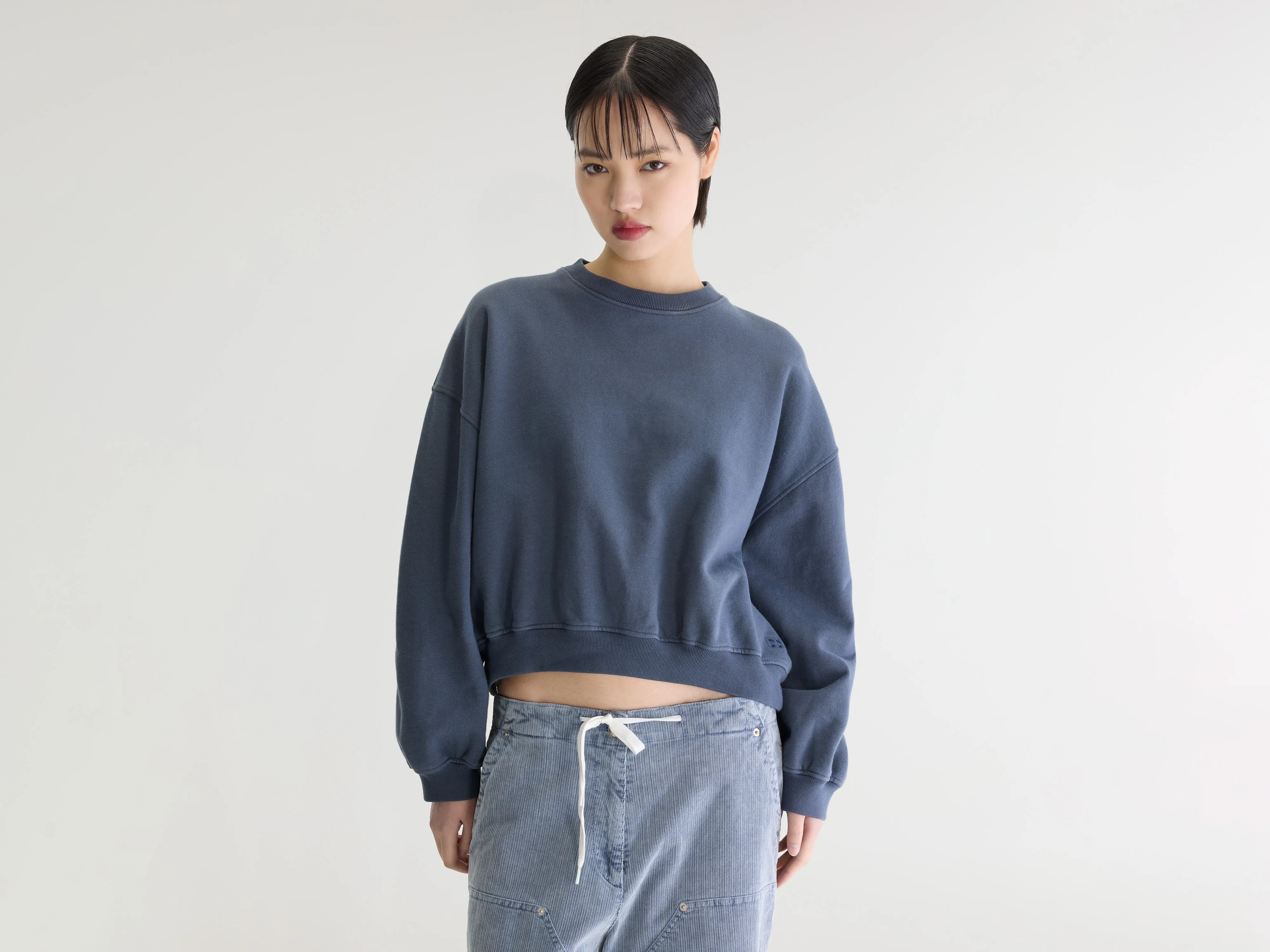 Sweatshirt court à col rond Fancy (262 / W / TEMPETE)