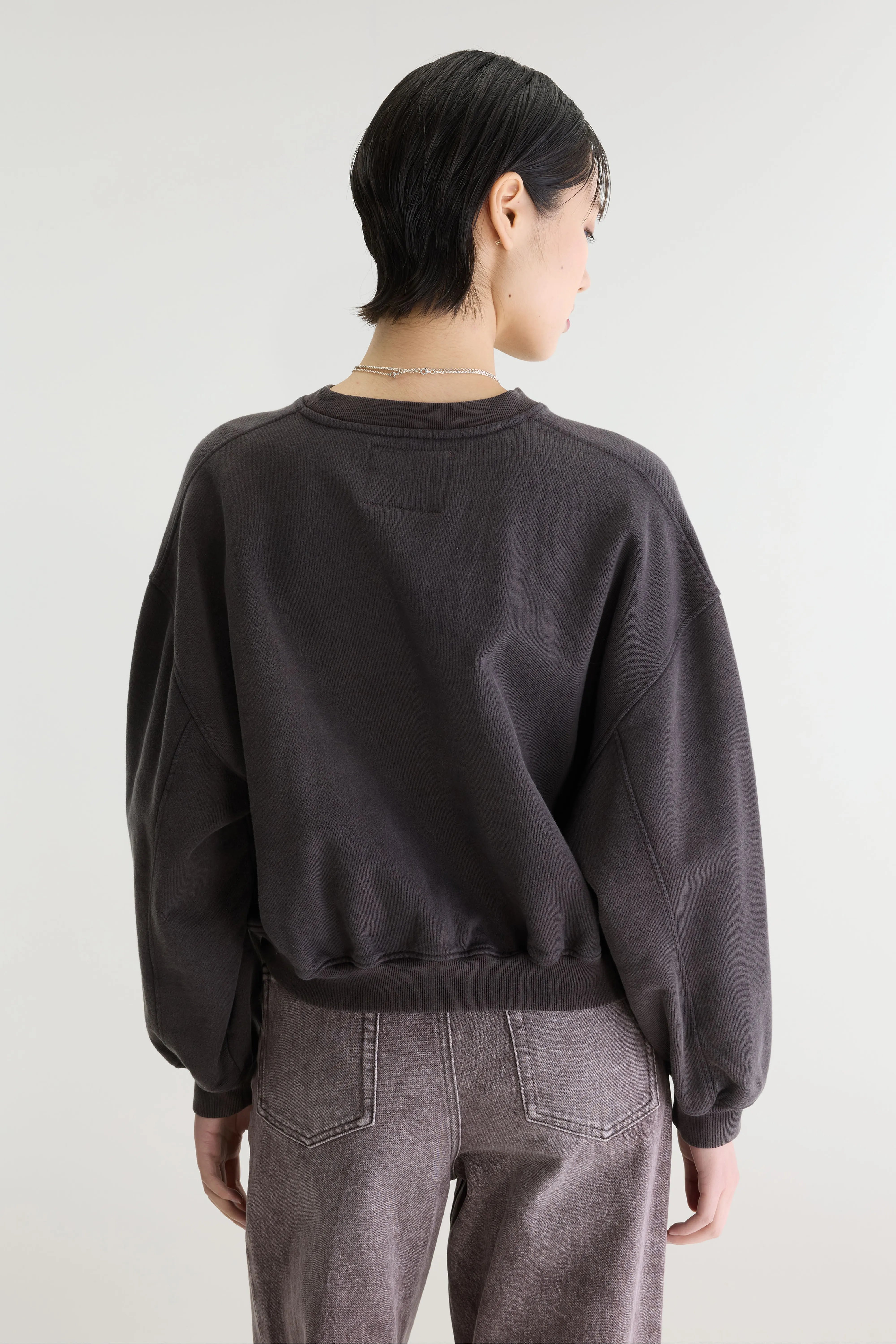 Sweatshirt court à col rond Fancy (262 / W / DARK ROAST)