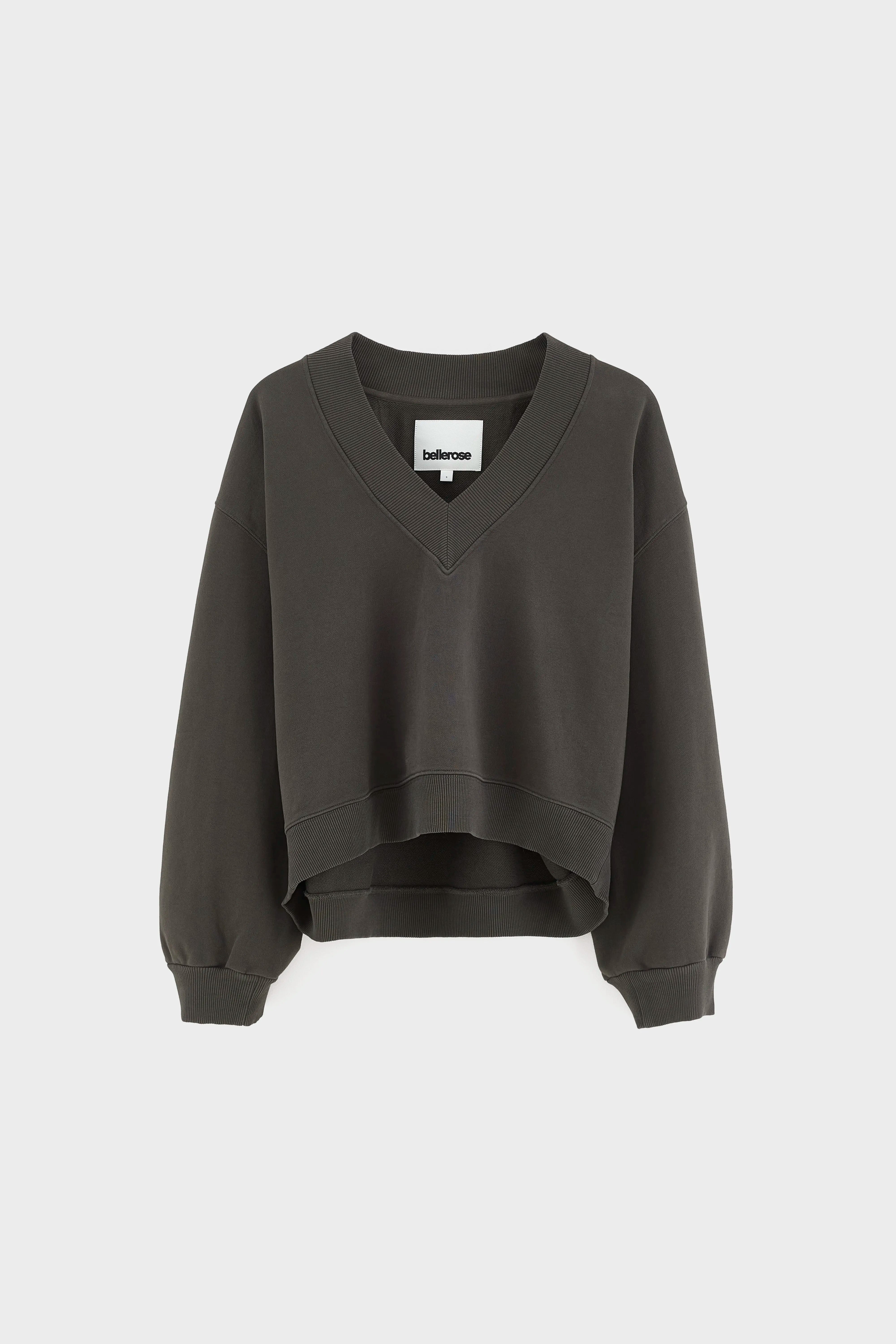 Sula cropped v-neck sweatshirt (262 / W / WAKAME)