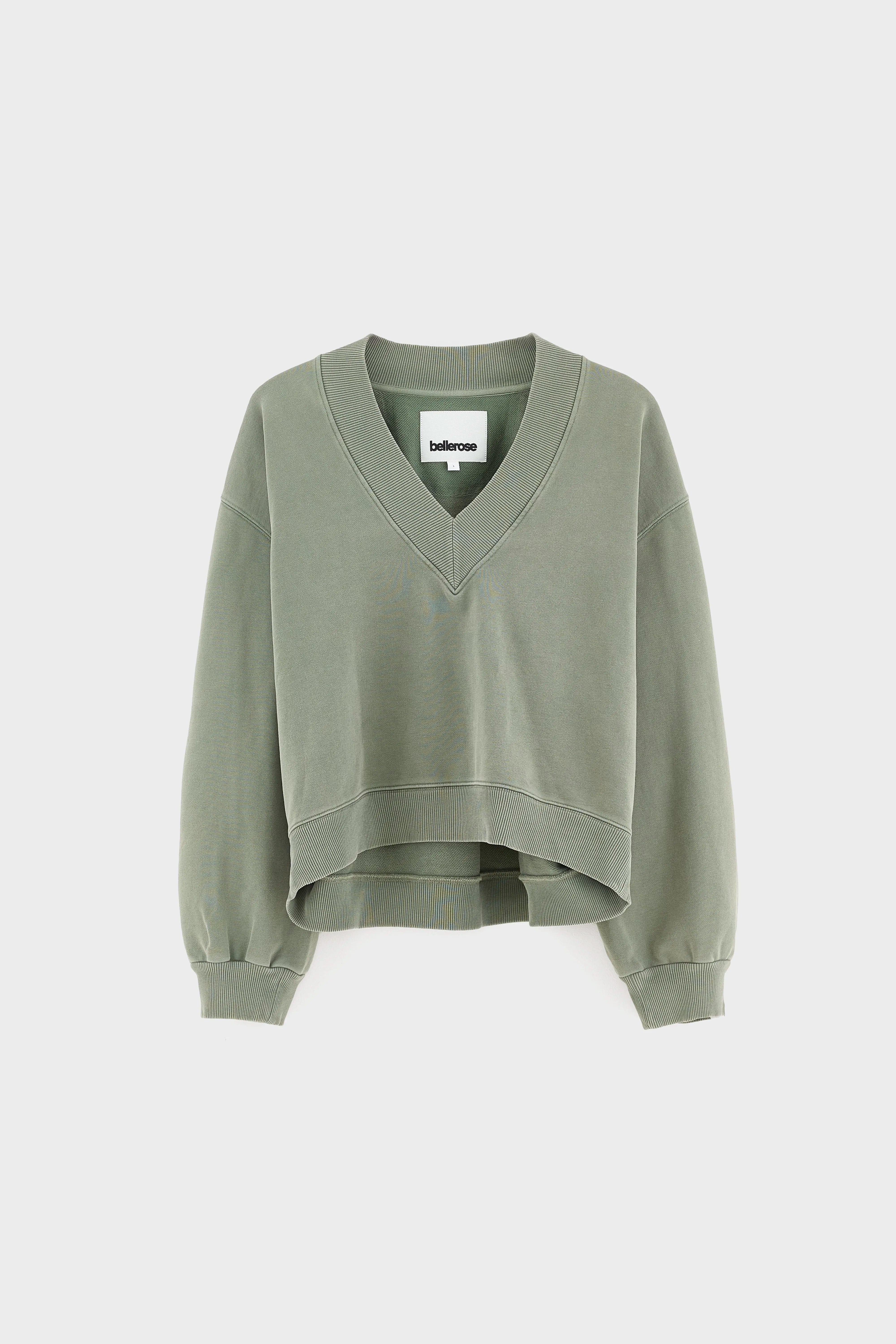 Sula cropped sweatshirt met v-hals (262 / W / THYME)