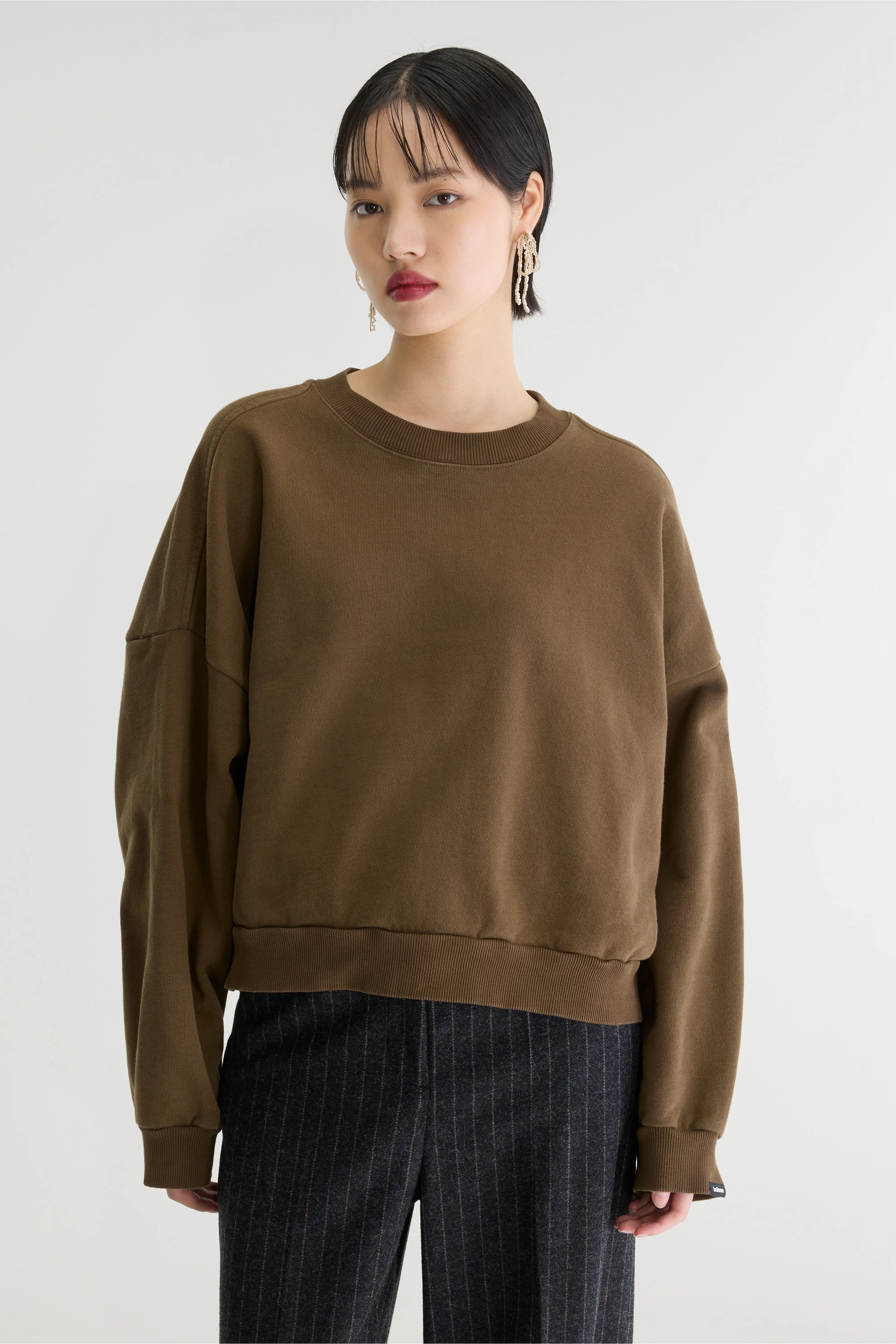 Ferno boxy sweatshirt met ronde hals (262 / W / TIRAMISU)