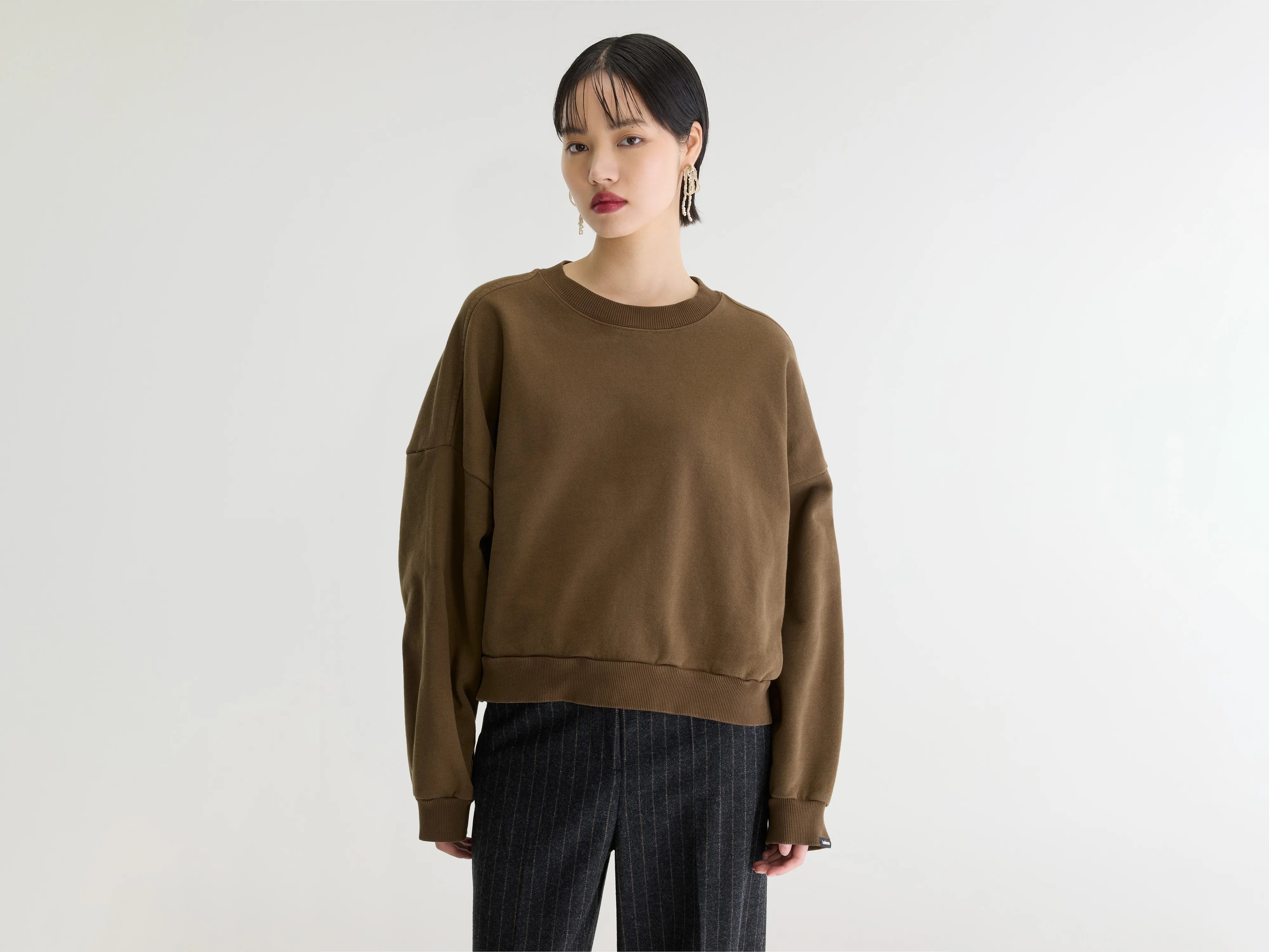 Ferno boxy sweatshirt met ronde hals (262 / W / TIRAMISU)