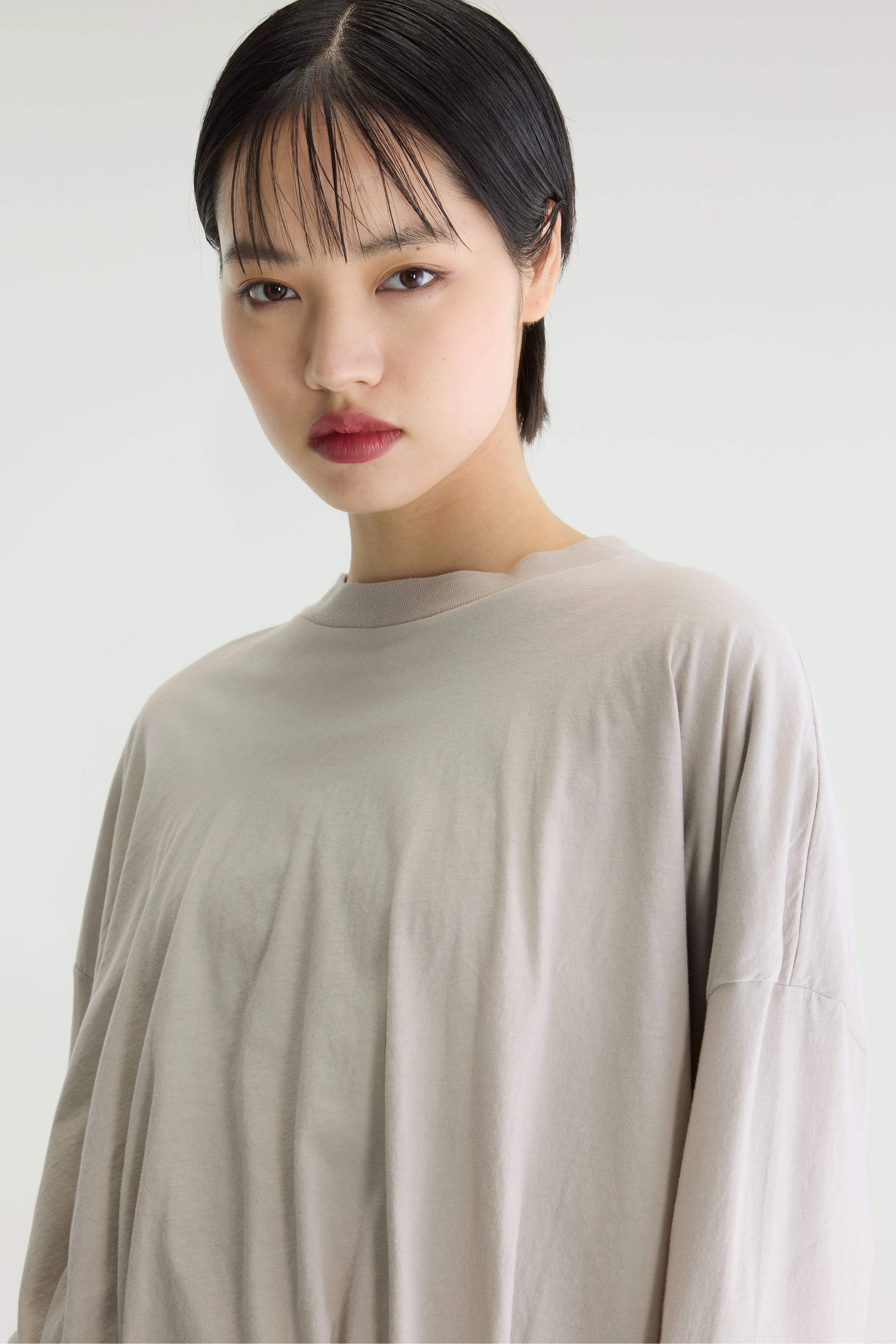 Flames cropped t-shirt met lange mouwen (262 / W / NICKEL)