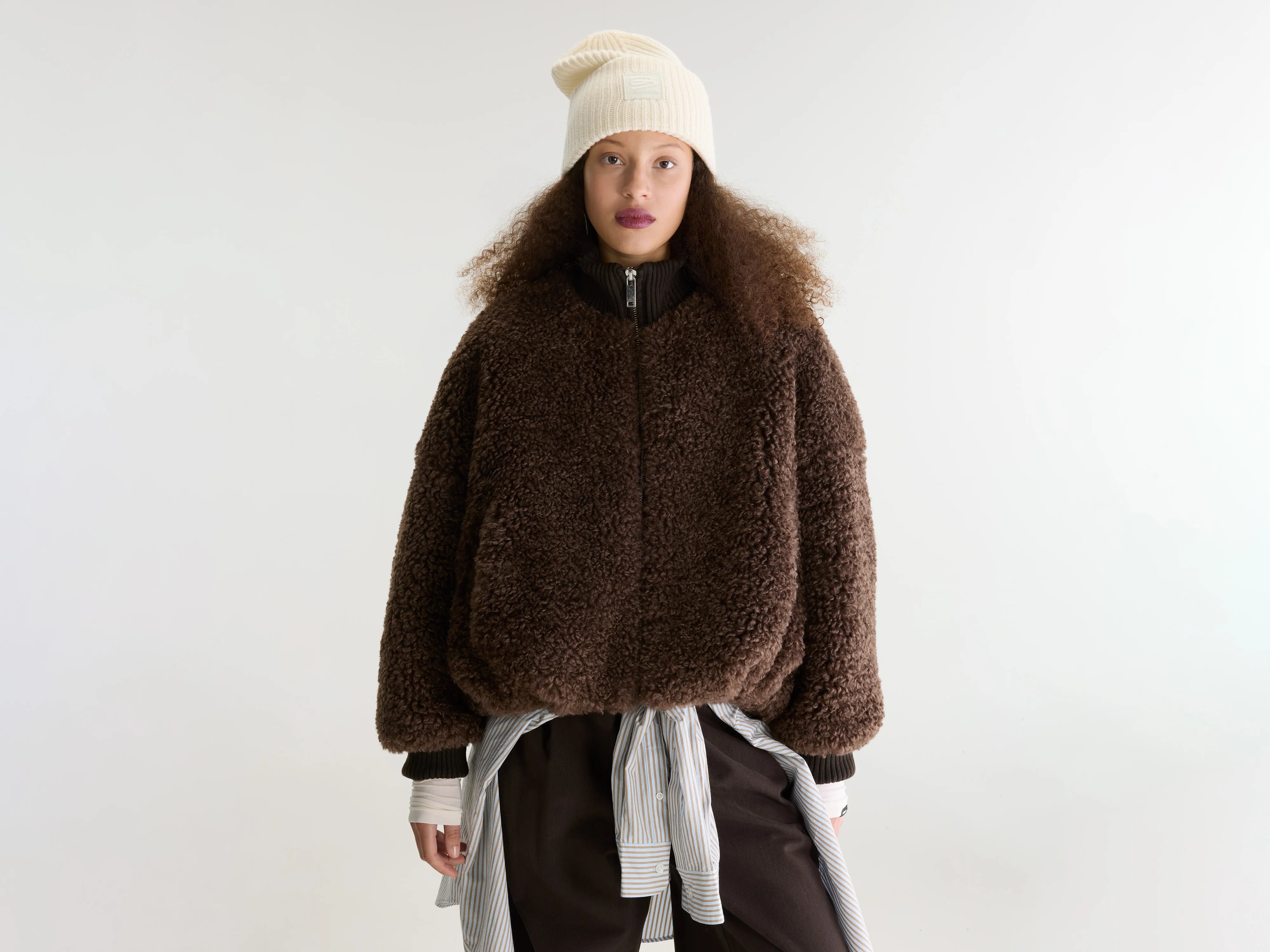 Jallis faux-fur jacket (262 / W / DARK ROAST)