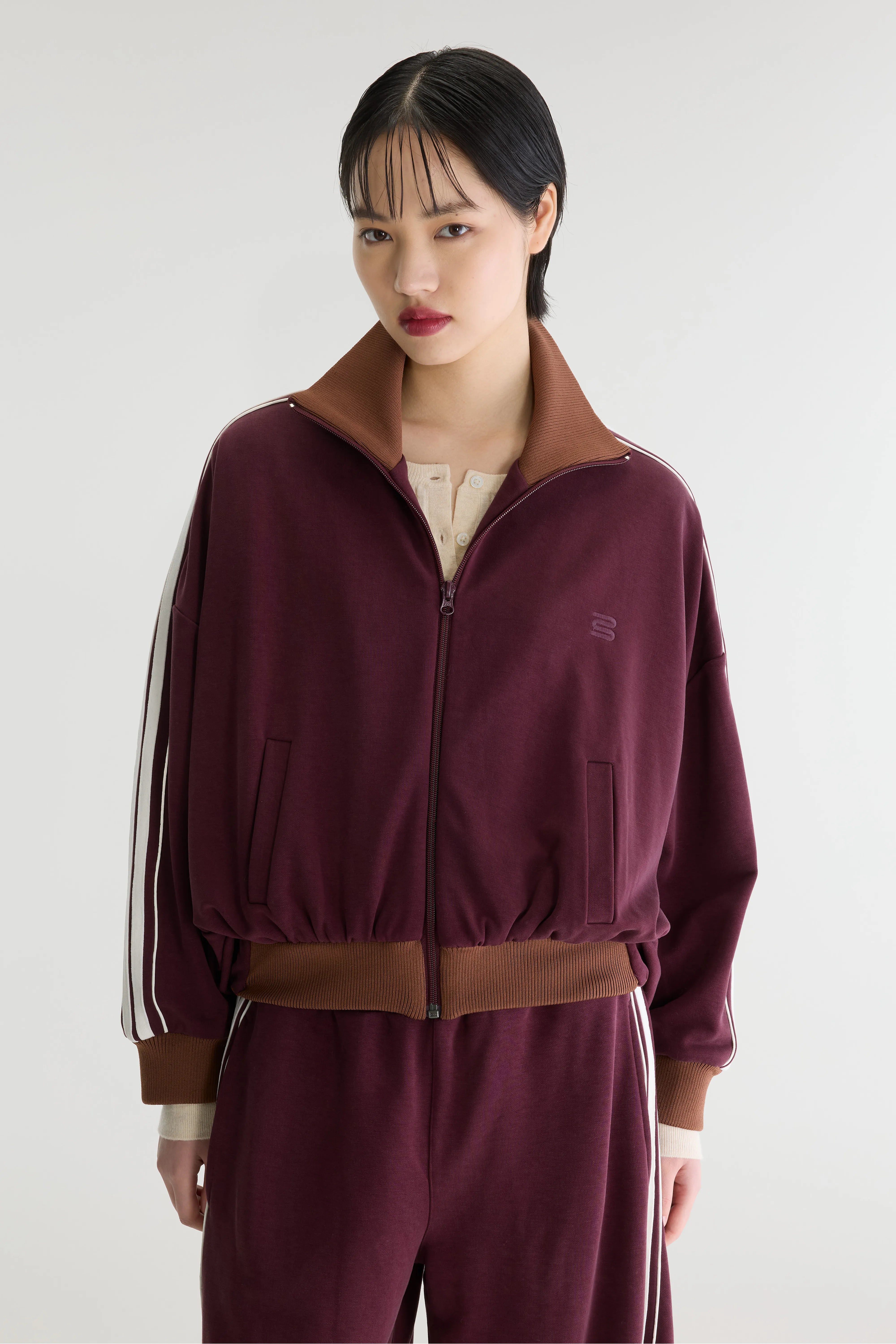 Sweatshirt zippé Teng (262 / W / BURGUNDY)