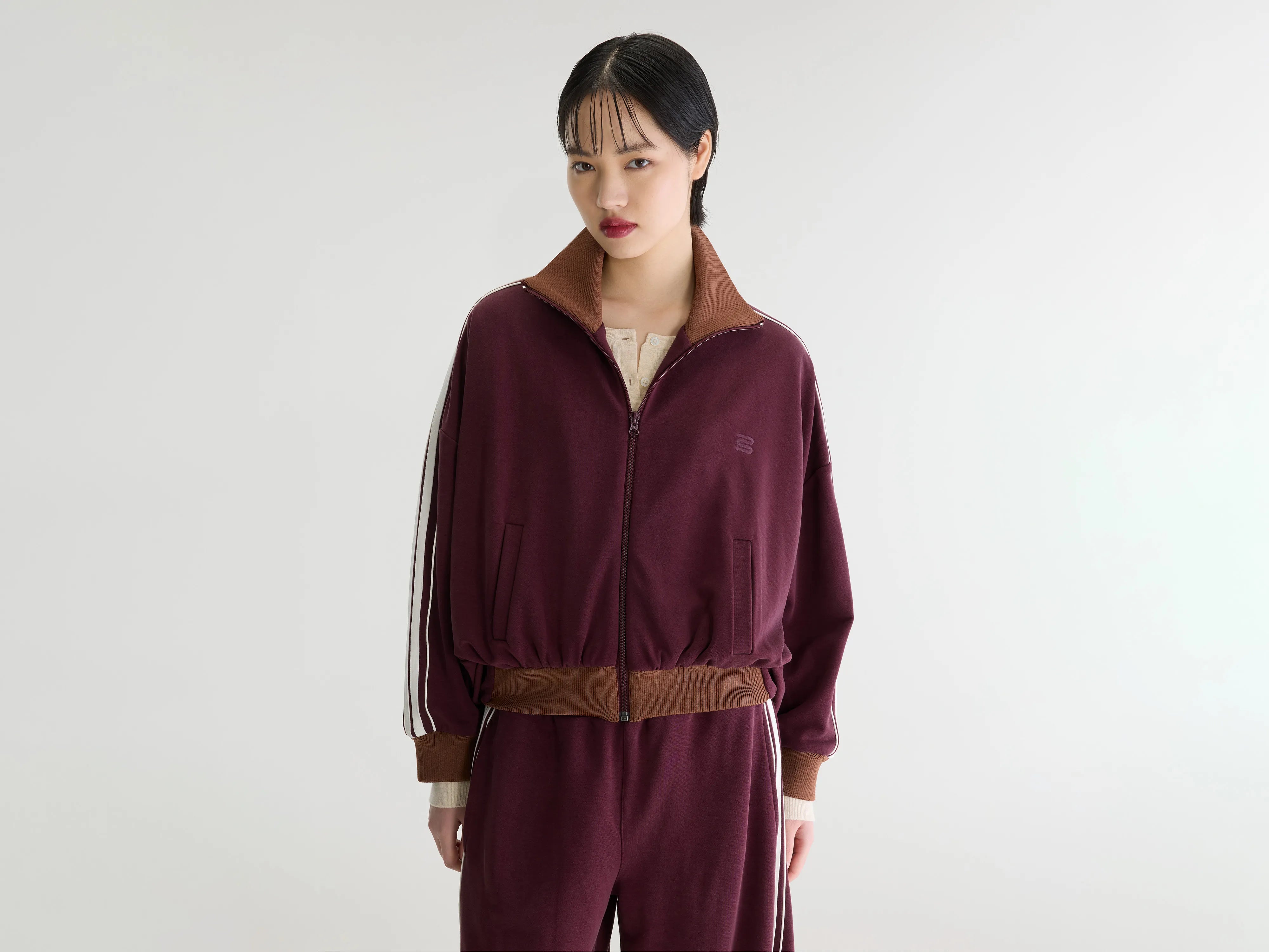Sweatshirt zippé Teng (262 / W / BURGUNDY)