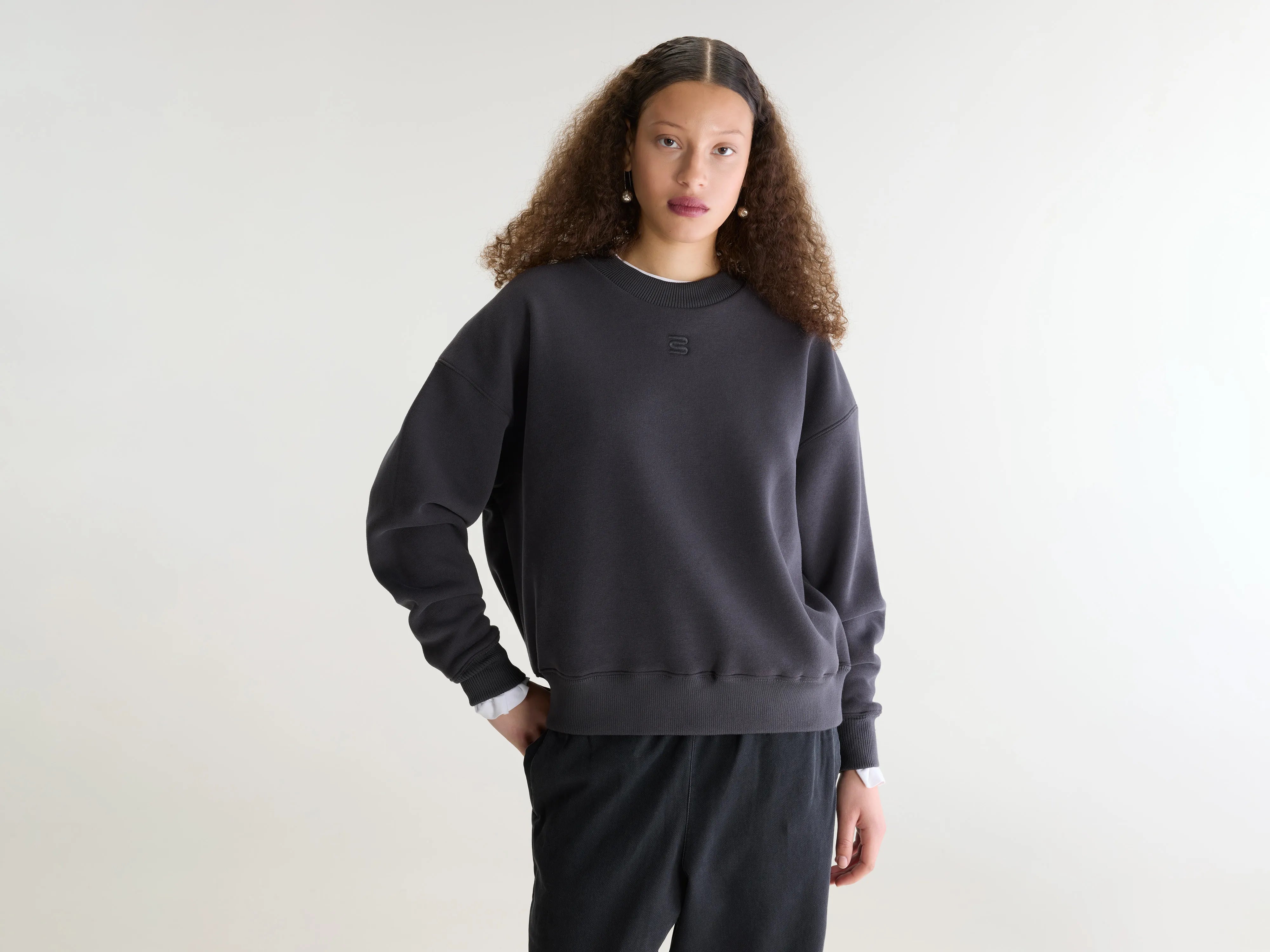 Sweatshirt col rond Temi (262 / W / CHARCOAL)