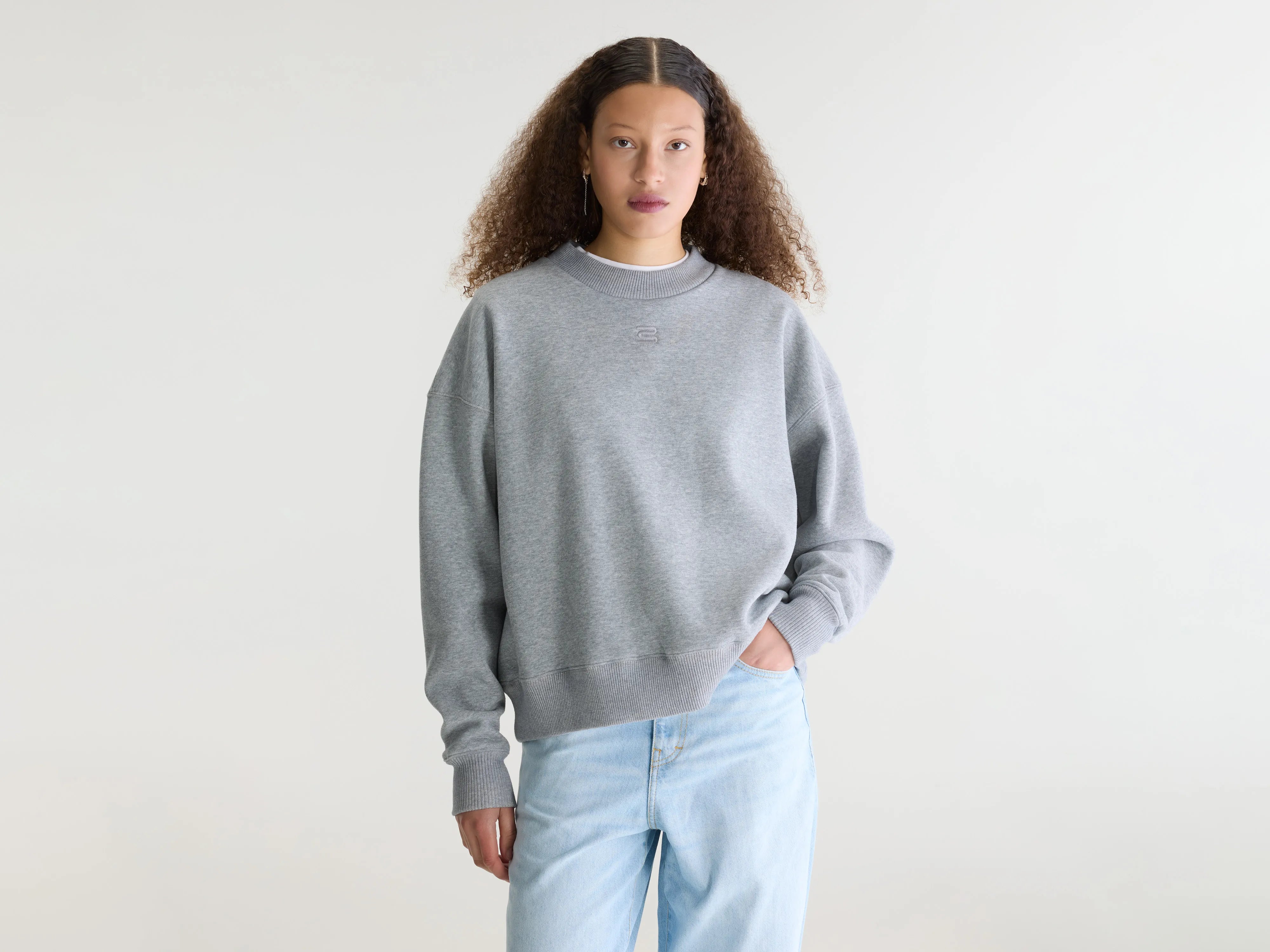 Sweatshirt col rond Temi (262 / W / H. GREY)