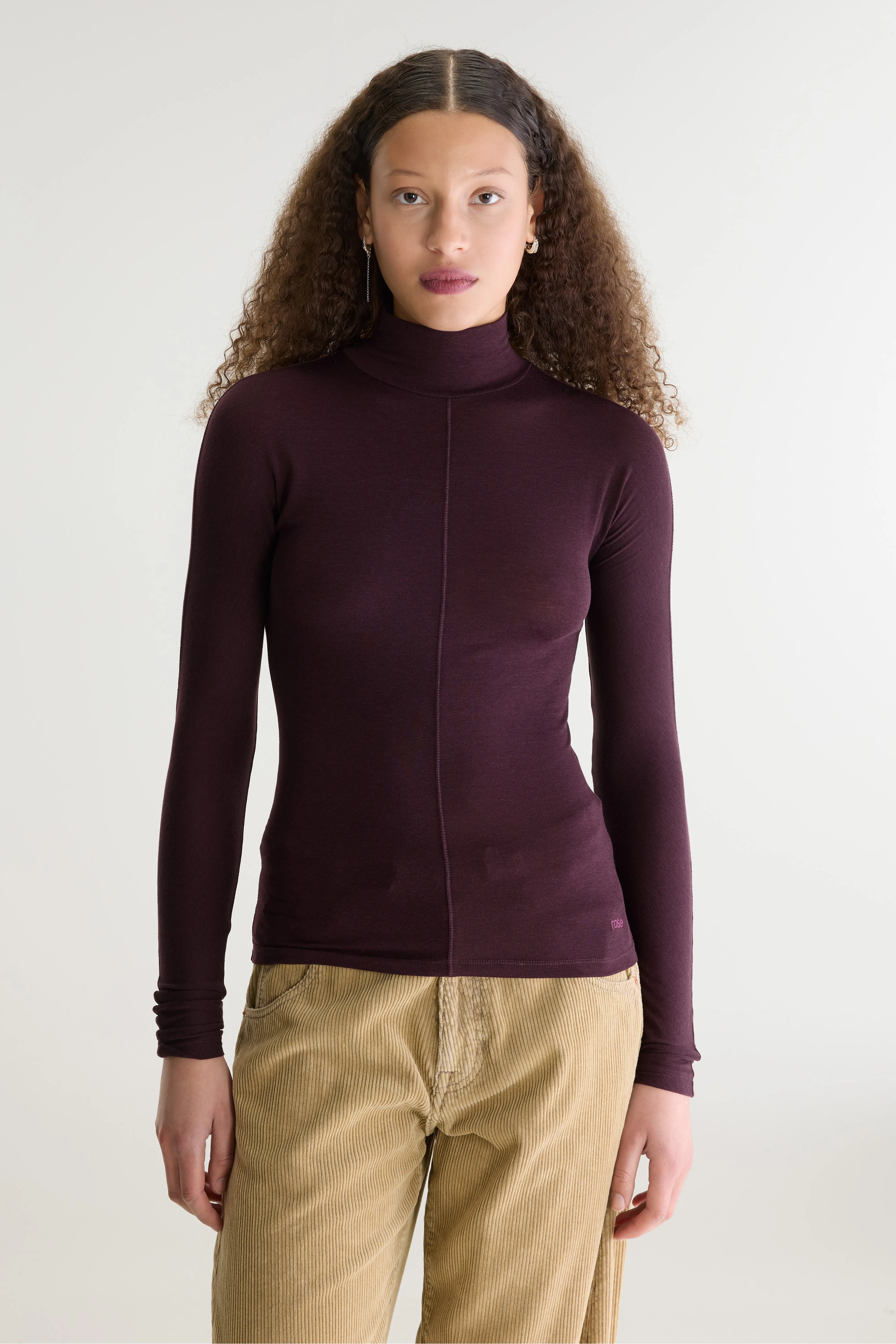 Flawy turtle neck t-shirt (262 / W / BURGUNDY)