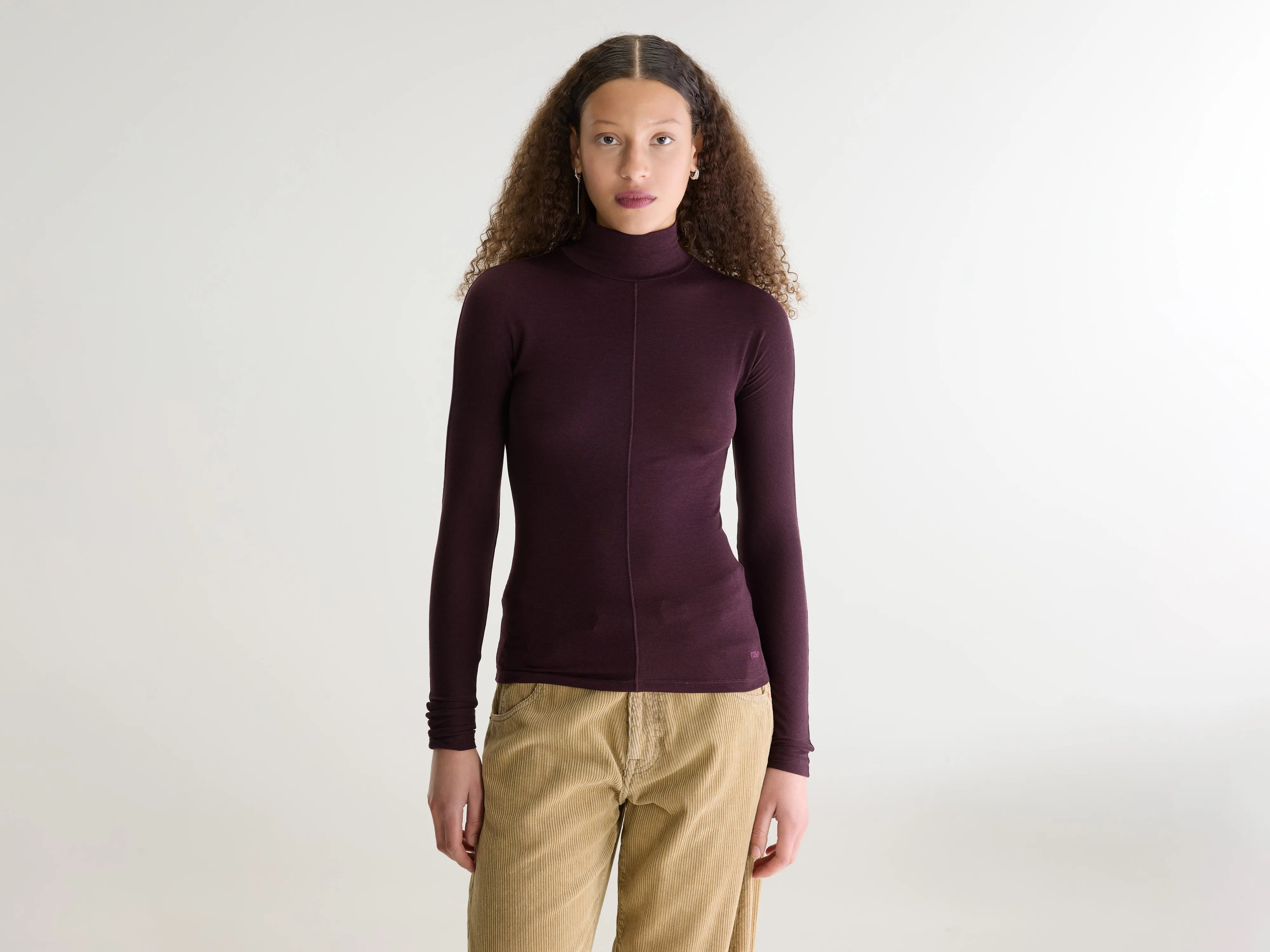 Flawy turtle neck t-shirt (262 / W / BURGUNDY)
