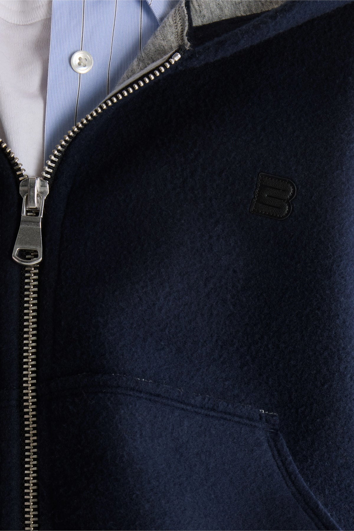 Fannel sweatshirt met capuchon (262 / W / NAVY)