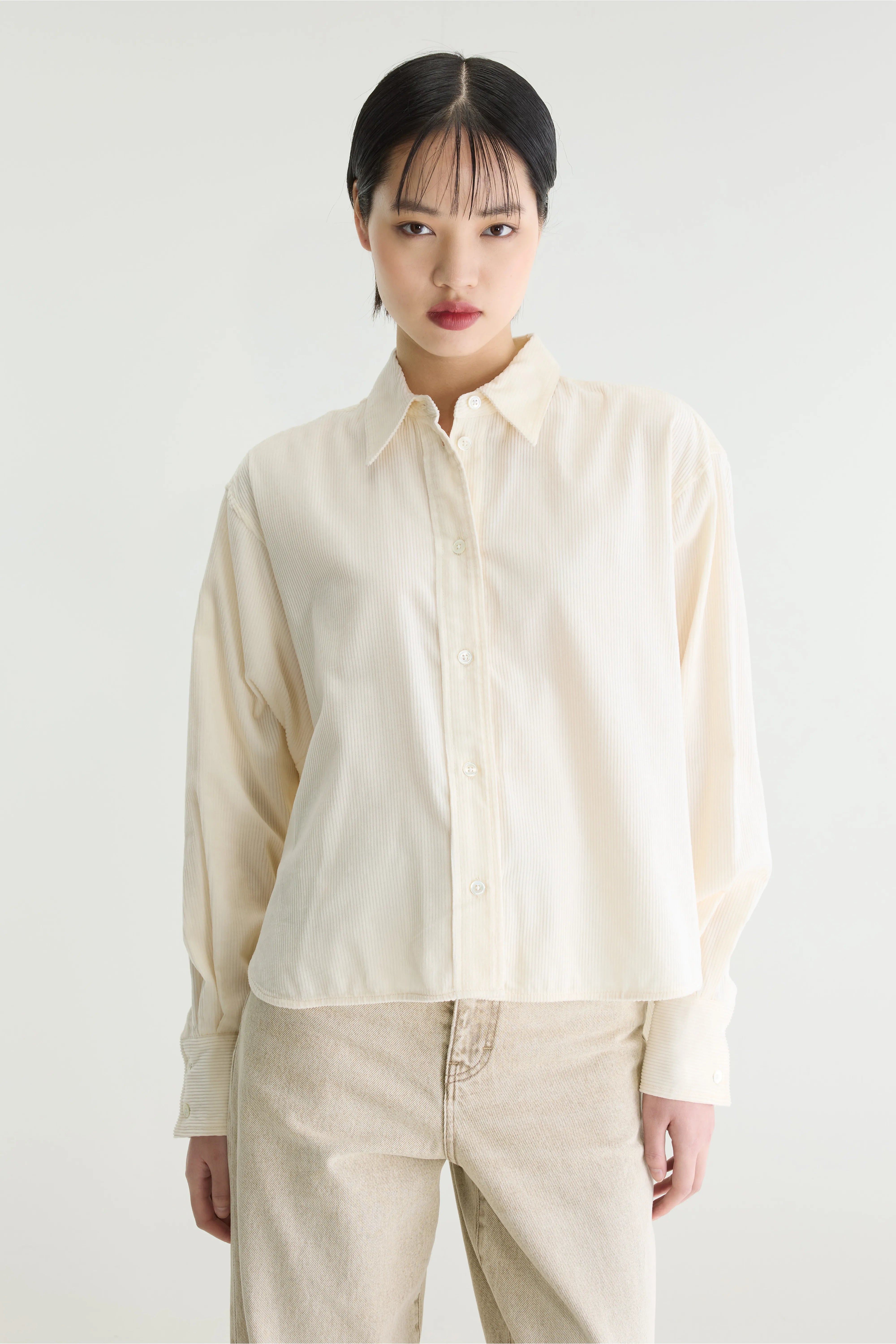 Chemise en velours milleraies Jullia (262 / W / NATURAL)