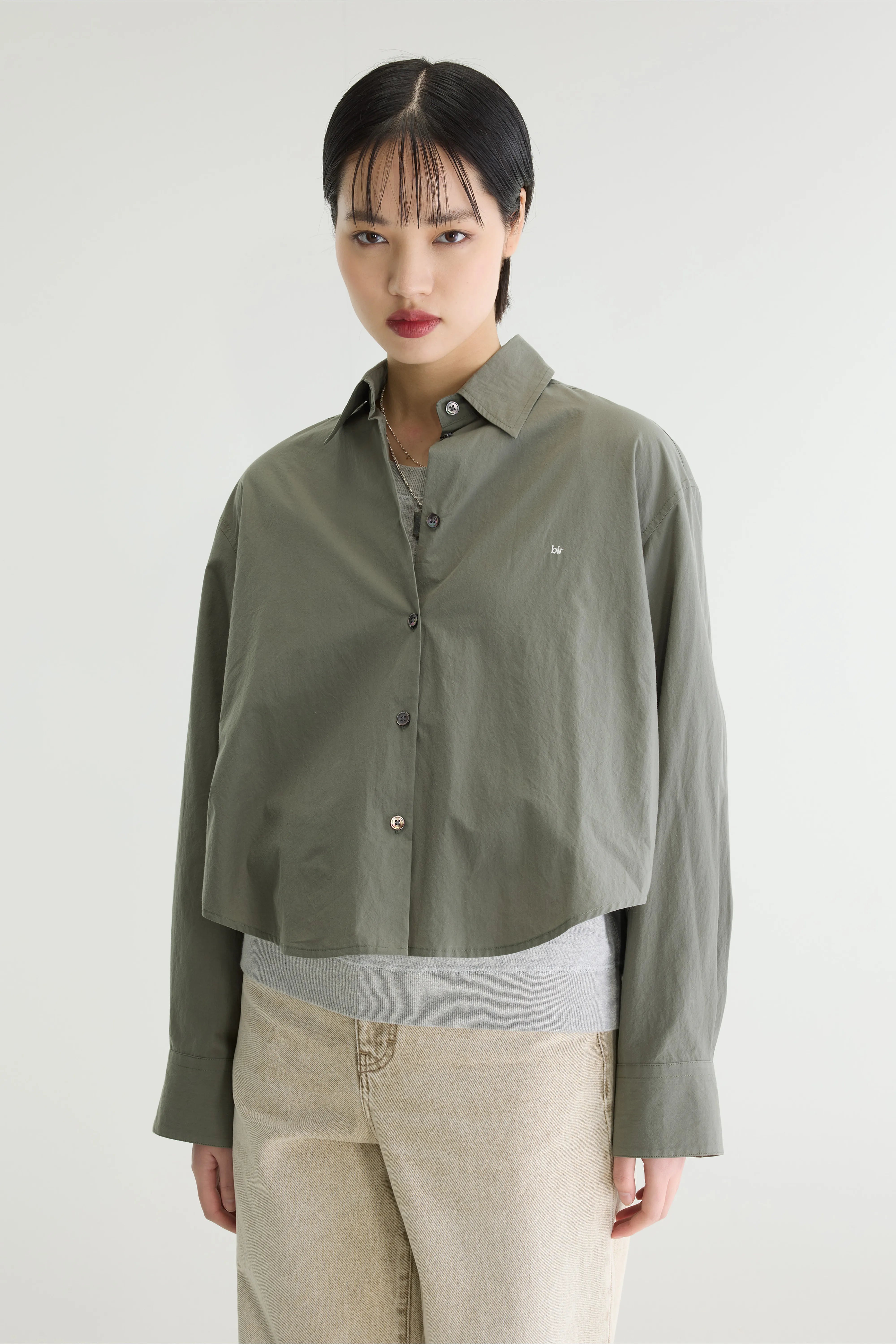 Johan popeline hemd (262 / W / OXYD GREY)