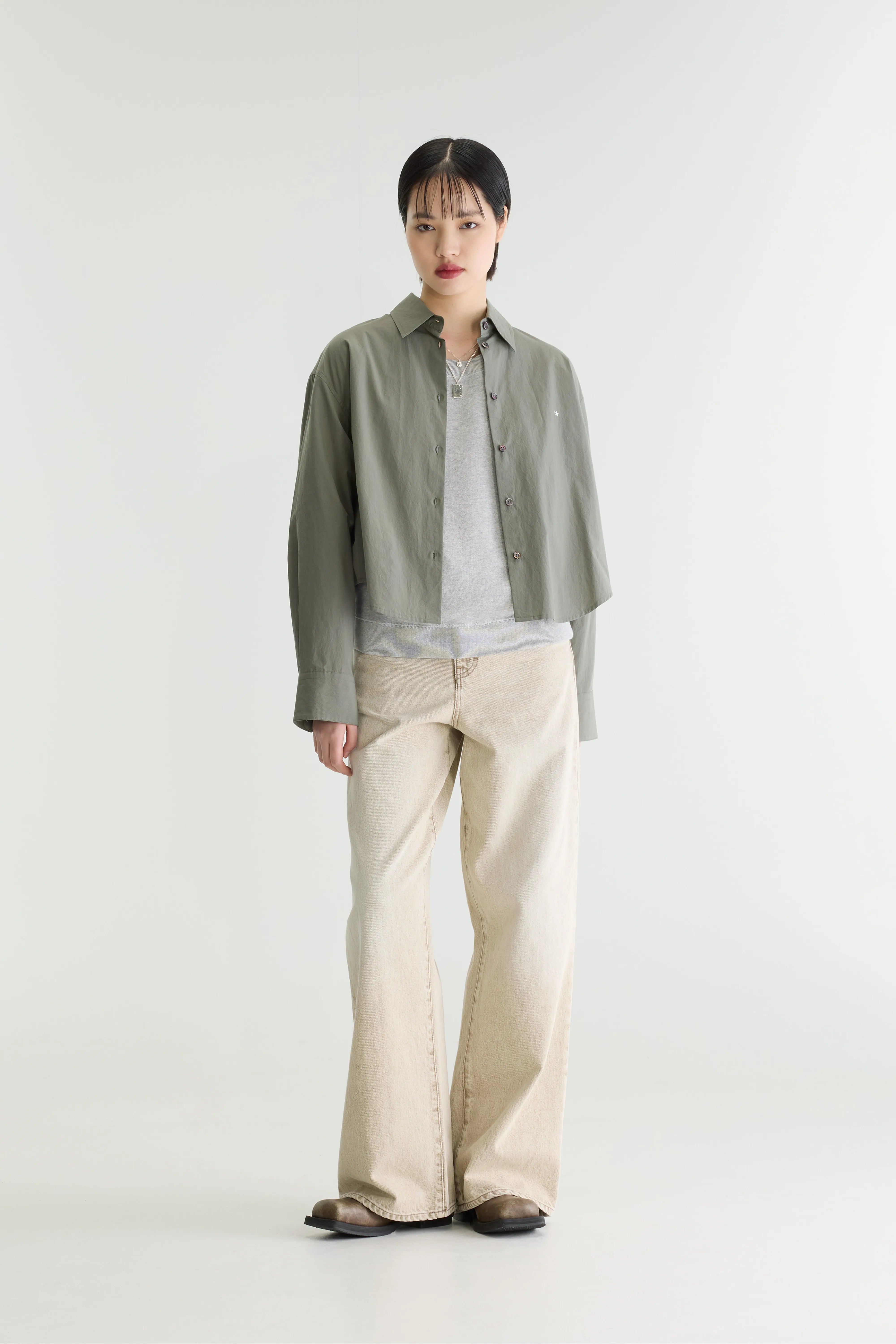 Johan popeline hemd (262 / W / OXYD GREY)