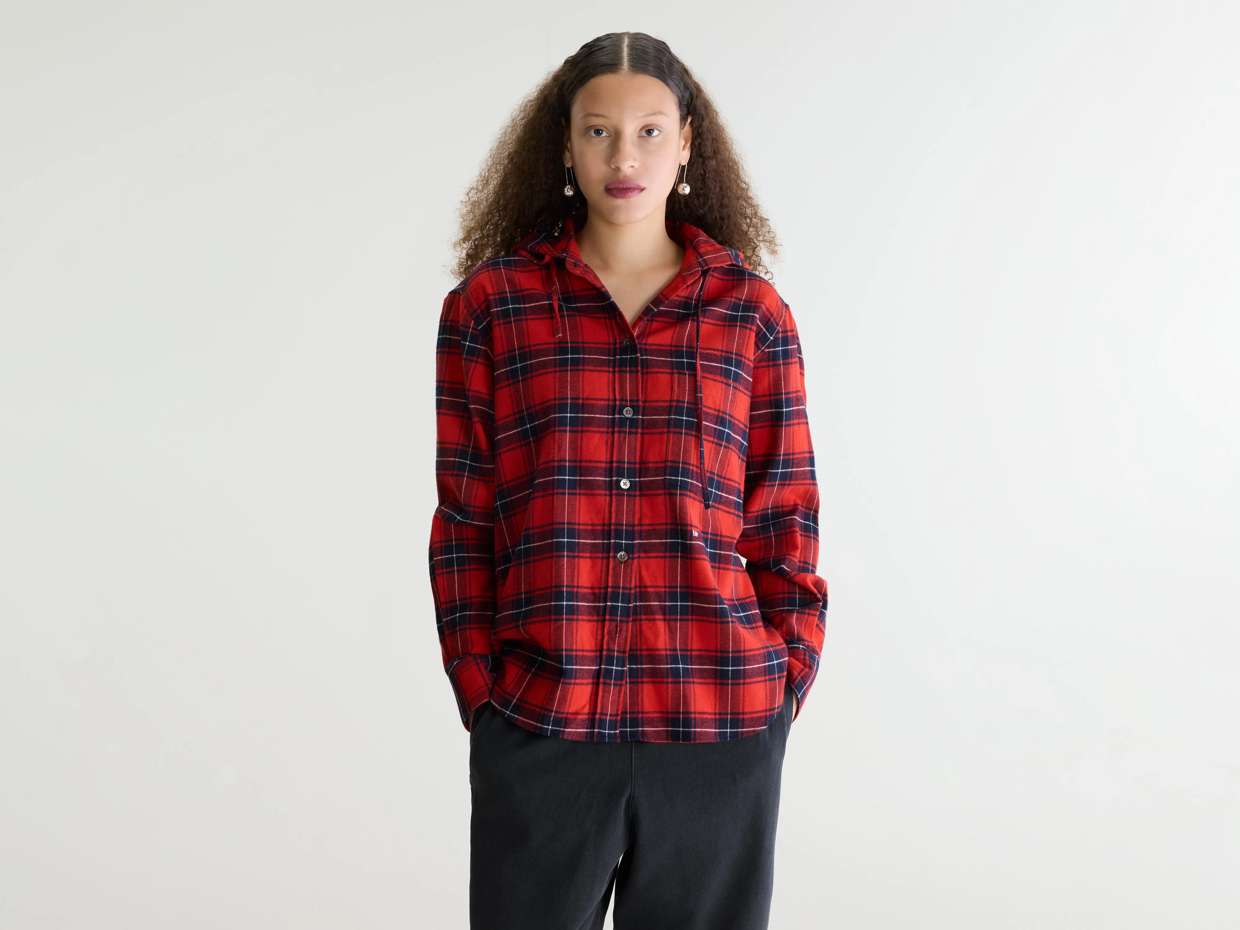 Jangle hooded checked shirt (262 / W / CHECK B)
