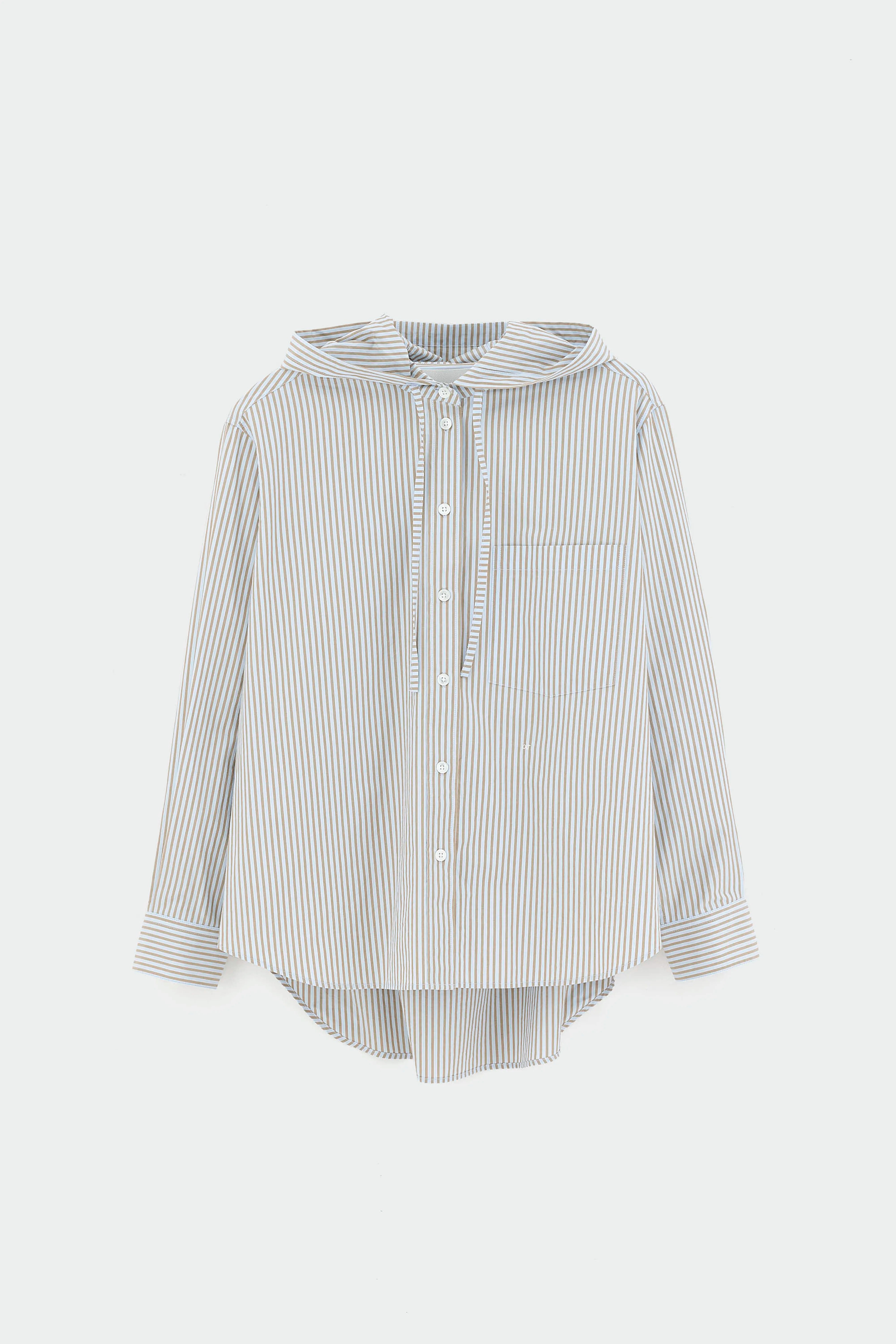 Jangle hooded poplin shirt (262 / W / STRIPE A)